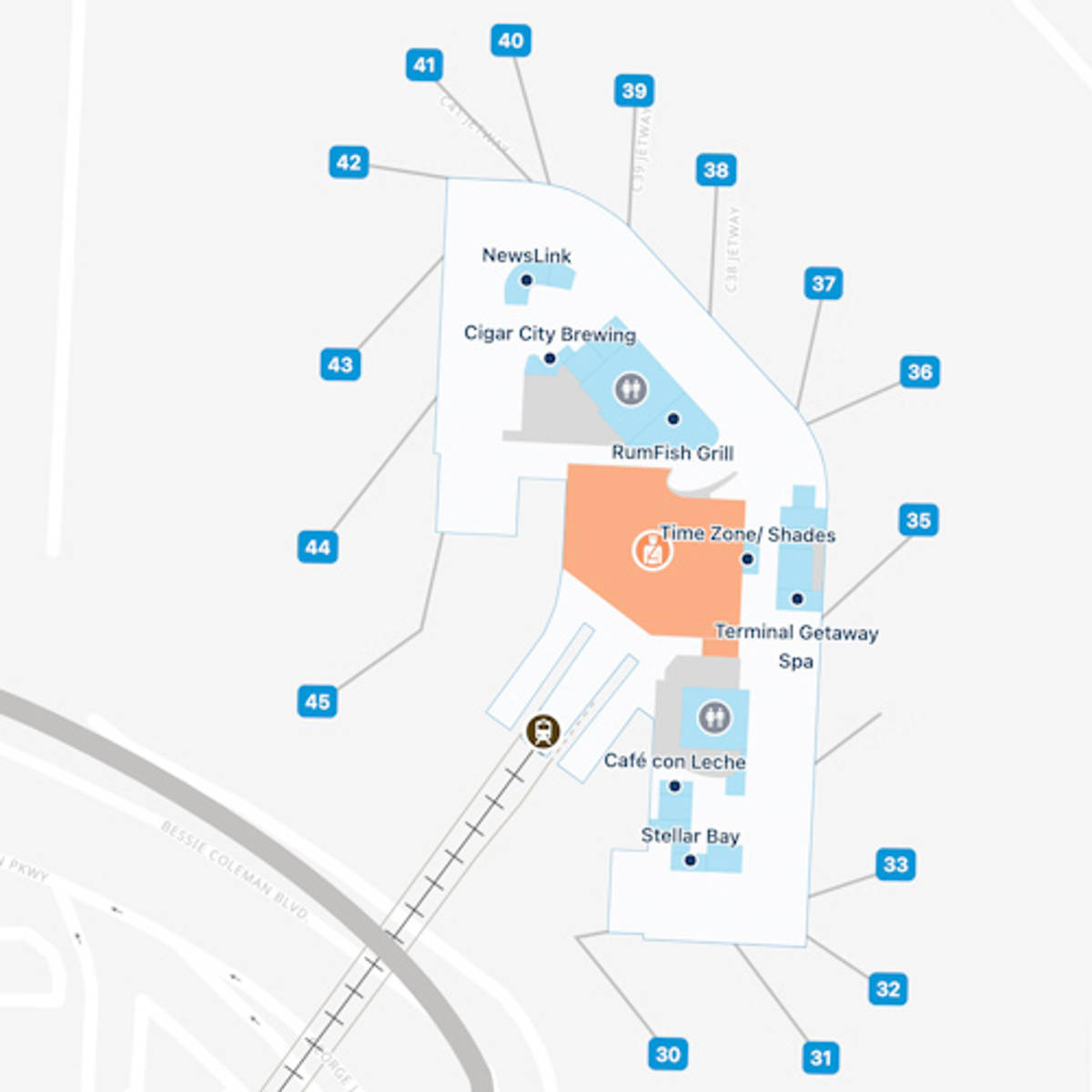 Tampa Airport Airside C Map Guide