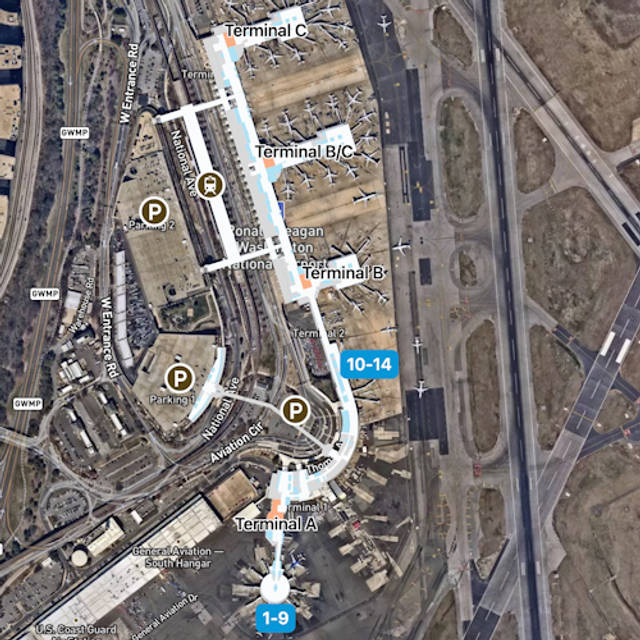 Reagan National Airport Map Guide To Dca S Terminals