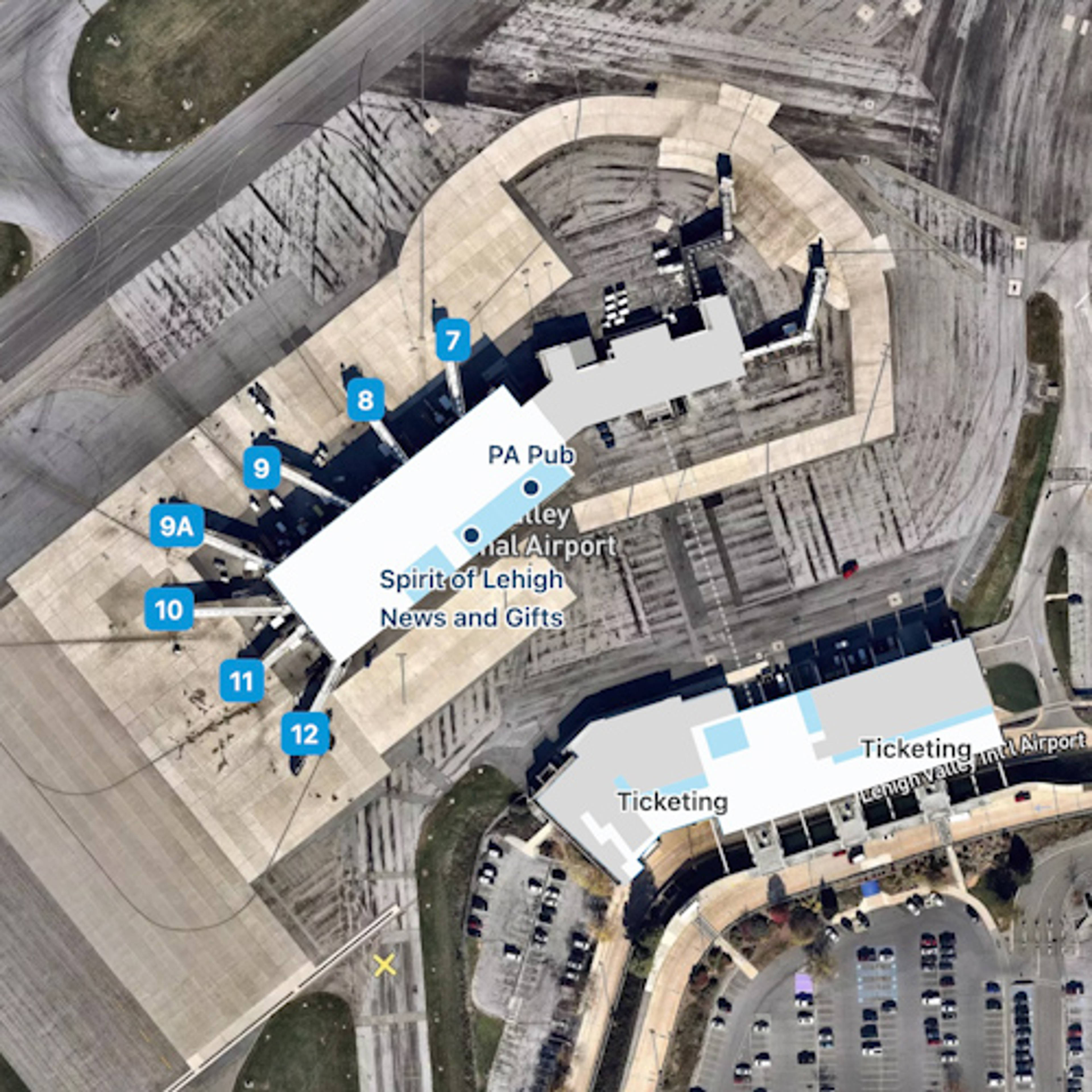 Lehigh Valley Airport Map ABE Terminal Guide