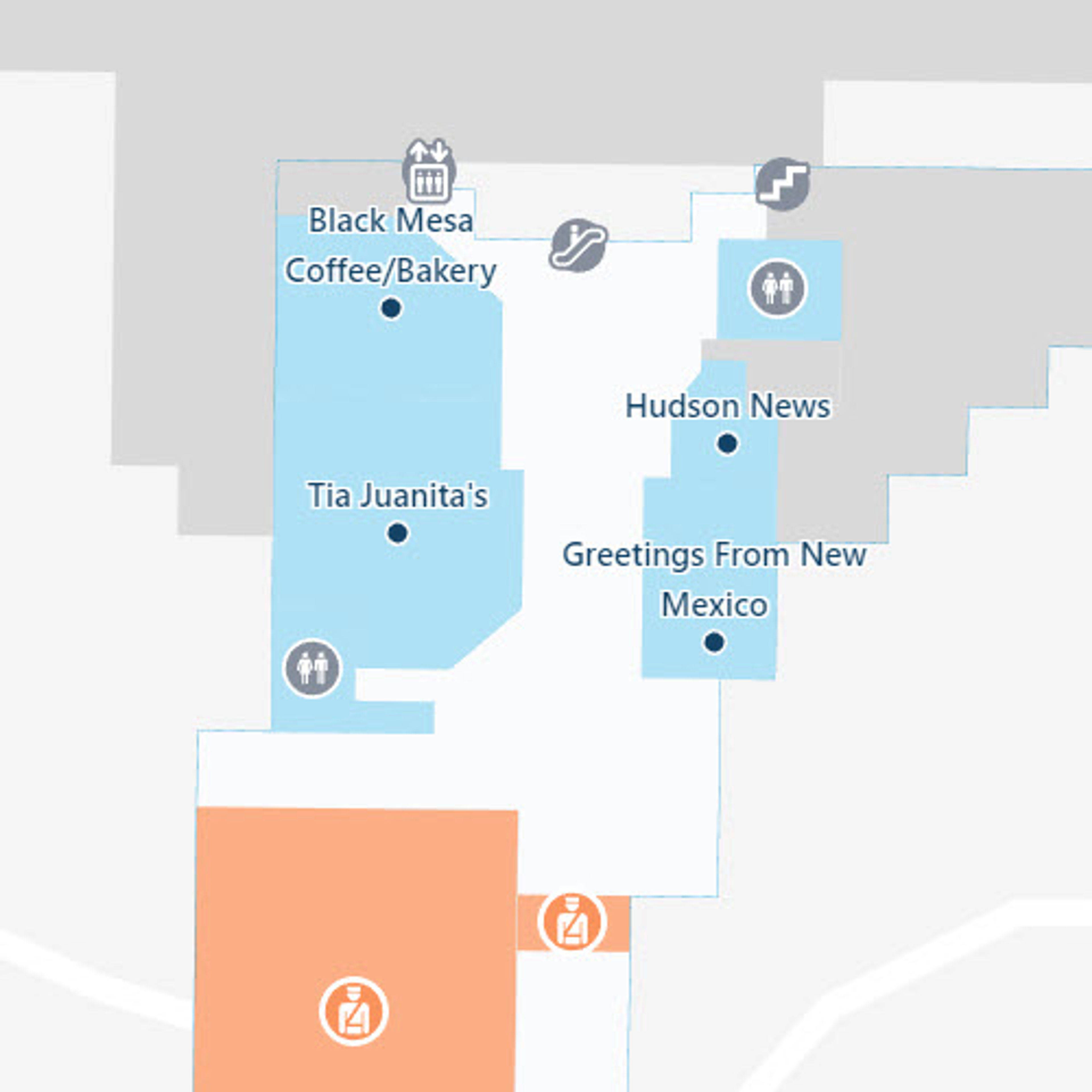 Albuquerque Sunport Airport ABQ Concourse A Map