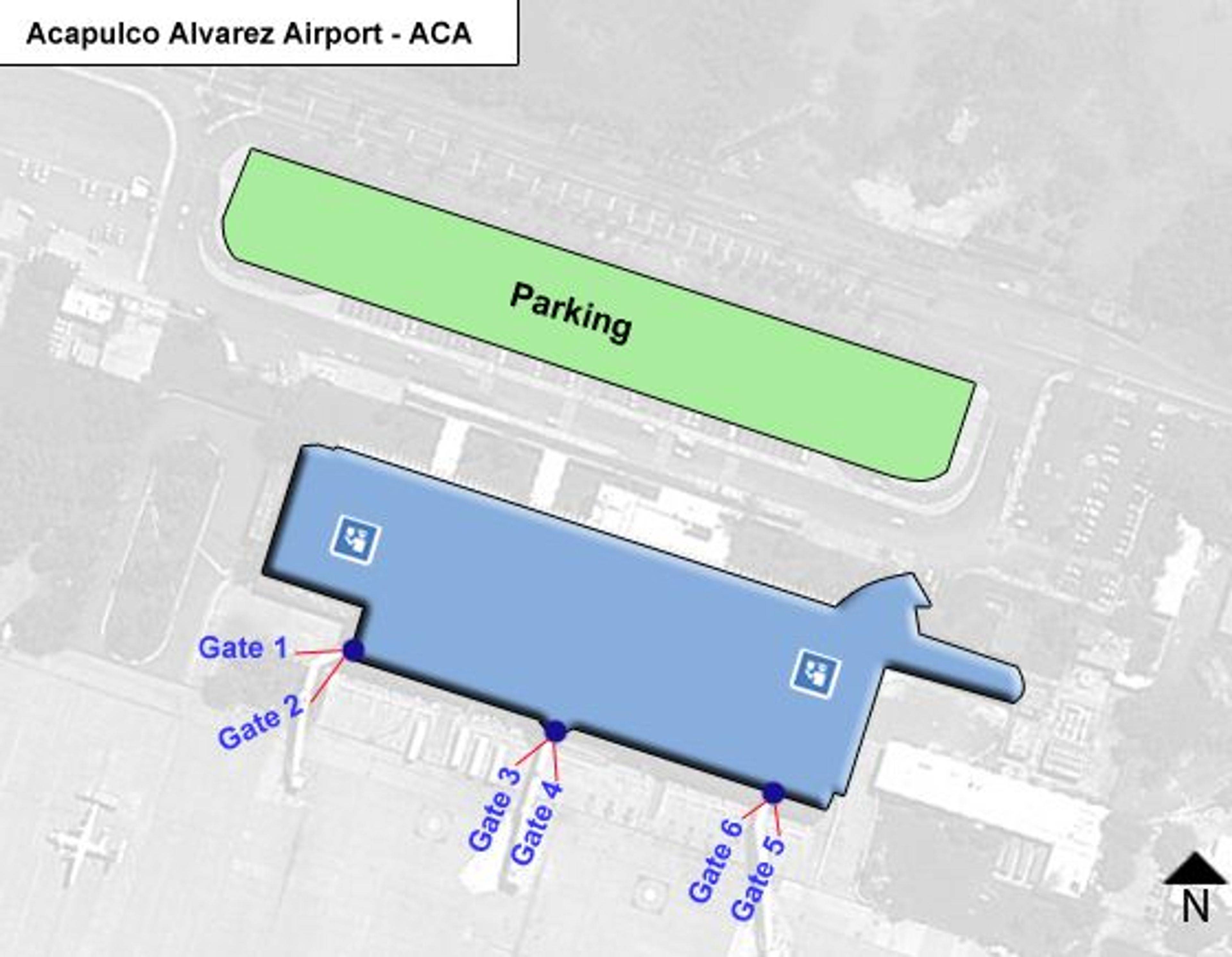 Amates, Acapulco, Gro.d Airport Main Terminal Map