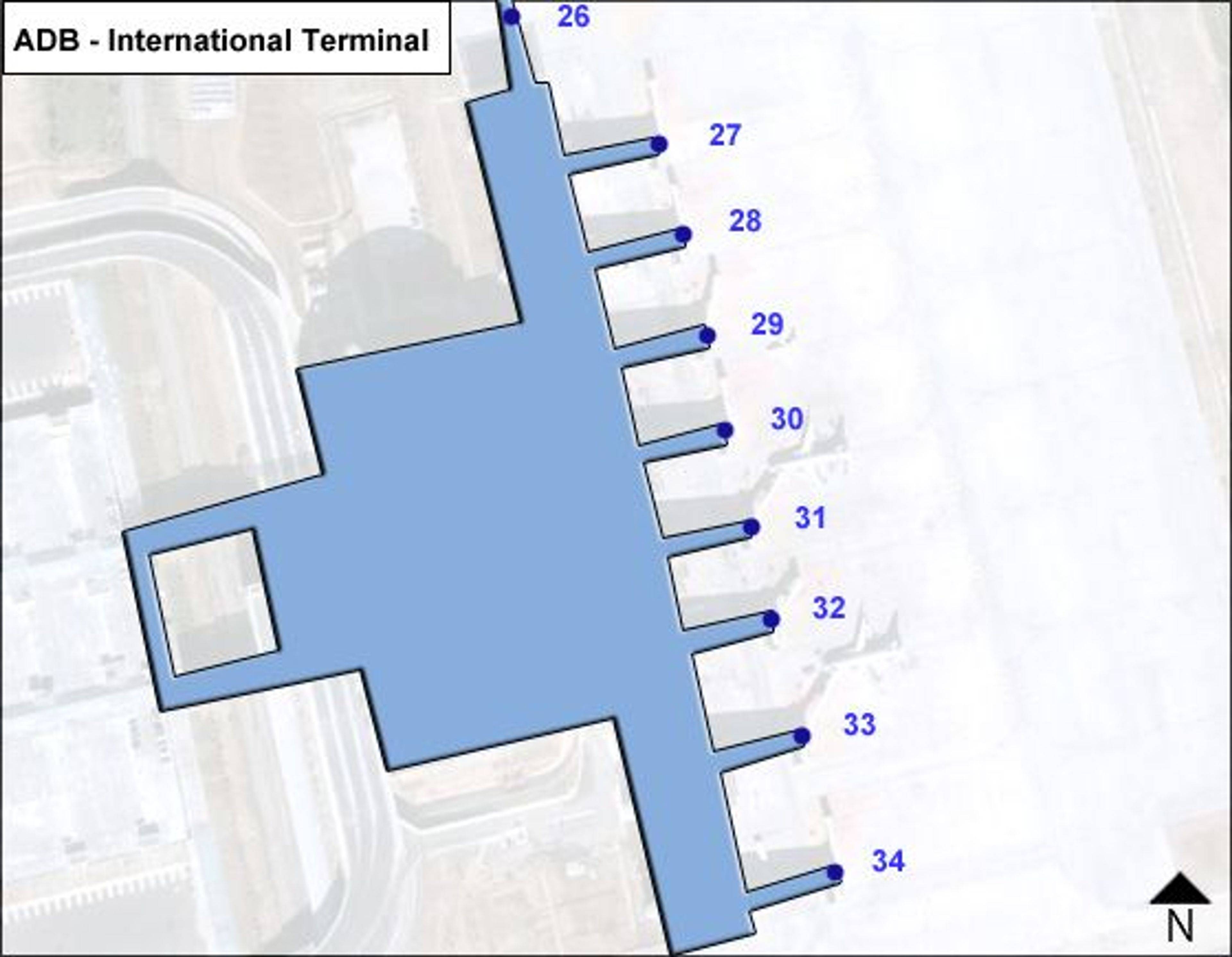 Gaziemir, Izmir Airport Intl Terminal Map