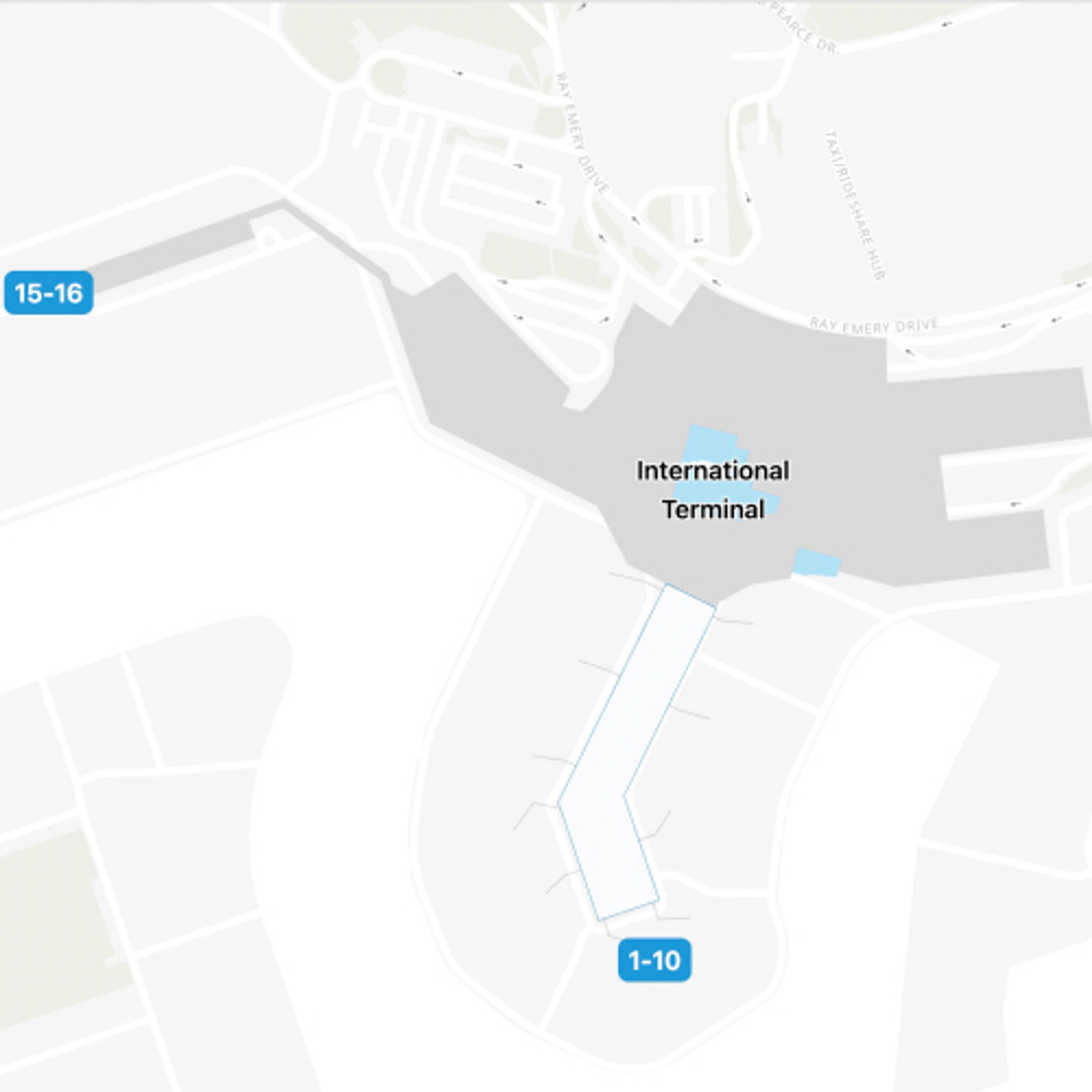 Manukau - Mangere, North Island Airport Intl Terminal Map