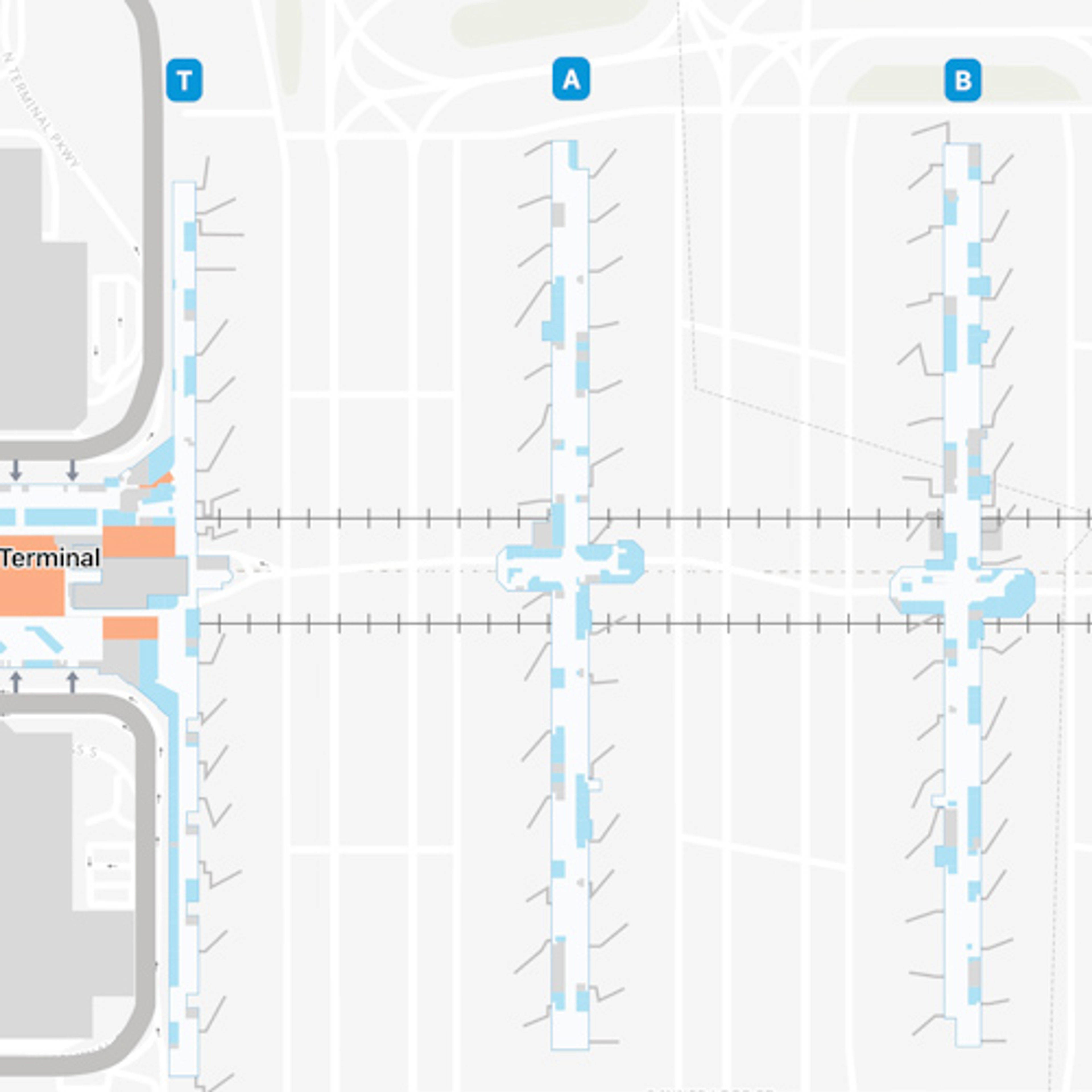 Hartsfield Jackson Atlanta Airport ATL Concourse B Map