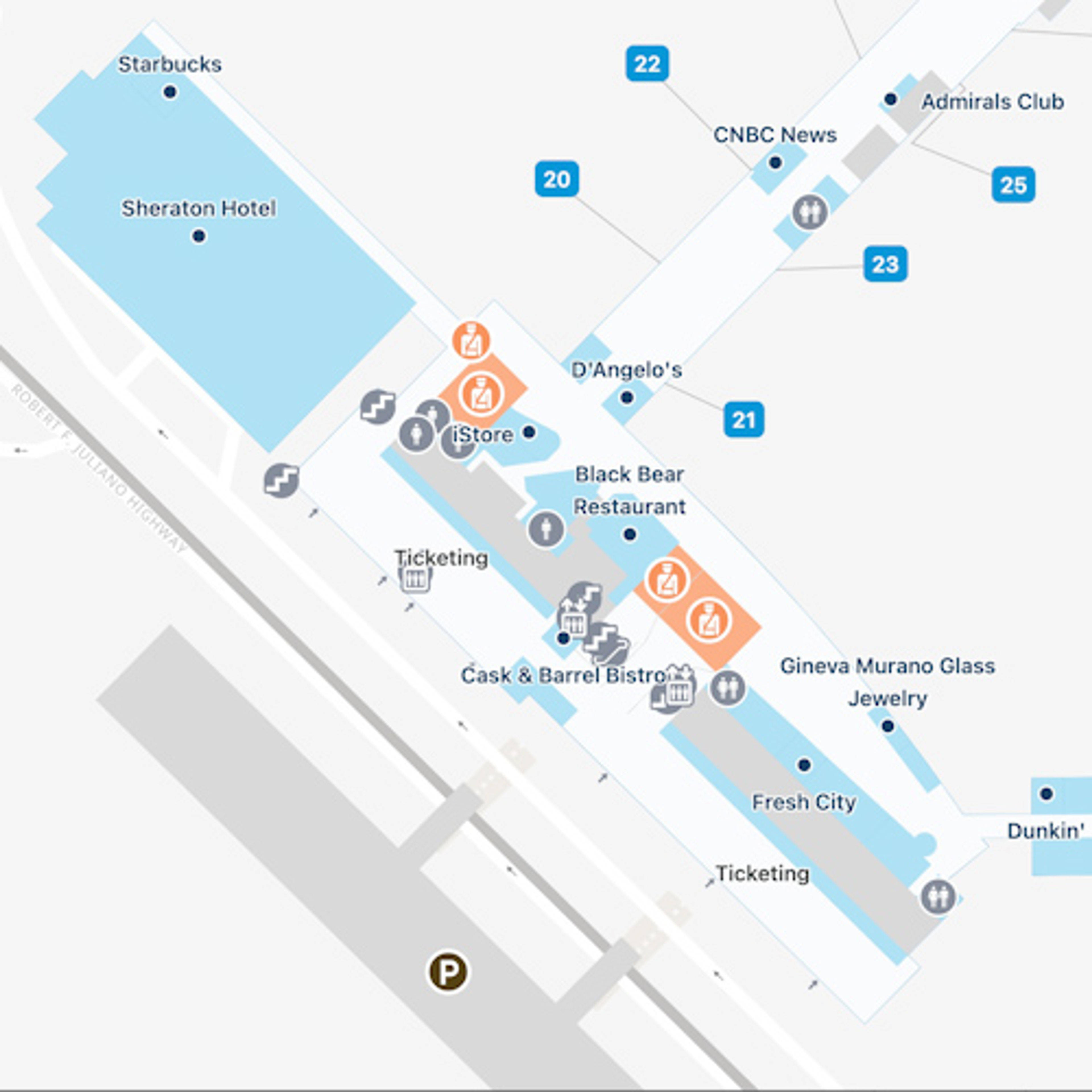 Hartford Bradley Airport BDL Main Terminal Map