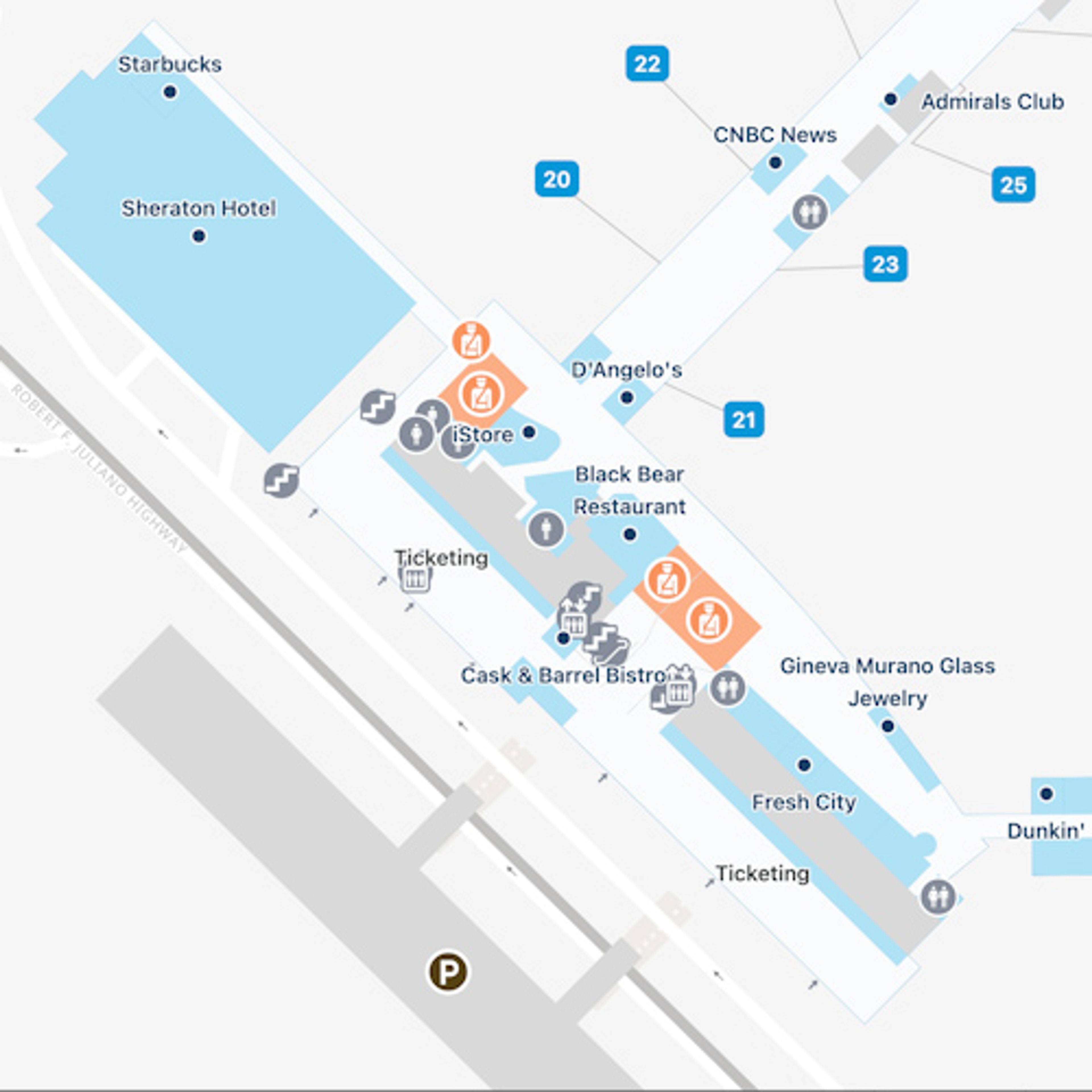 Windsor Locks Airport Main Terminal Map