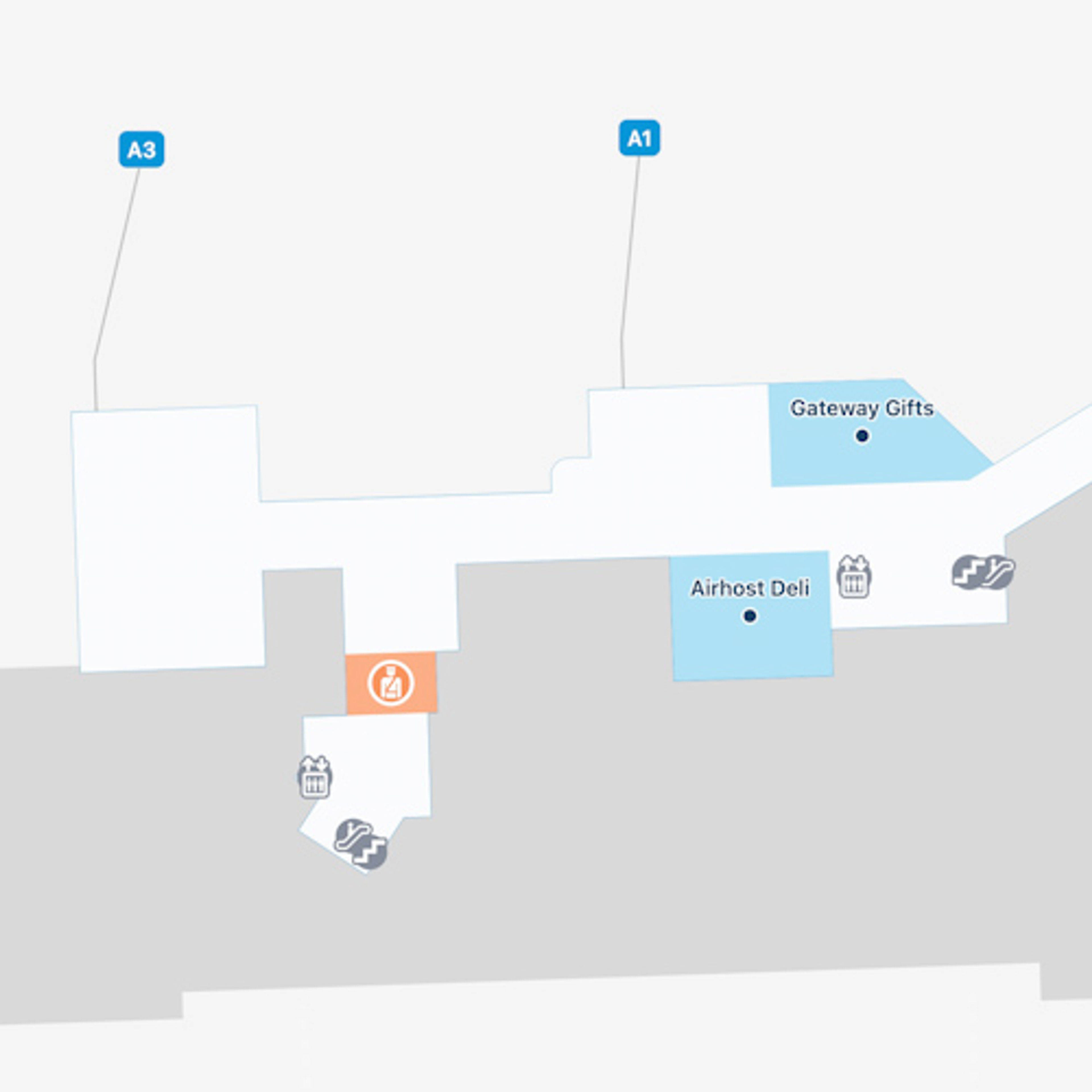 Billings Logan Airport Map BIL Terminal Guide   Billings Logan BIL Concourse A 