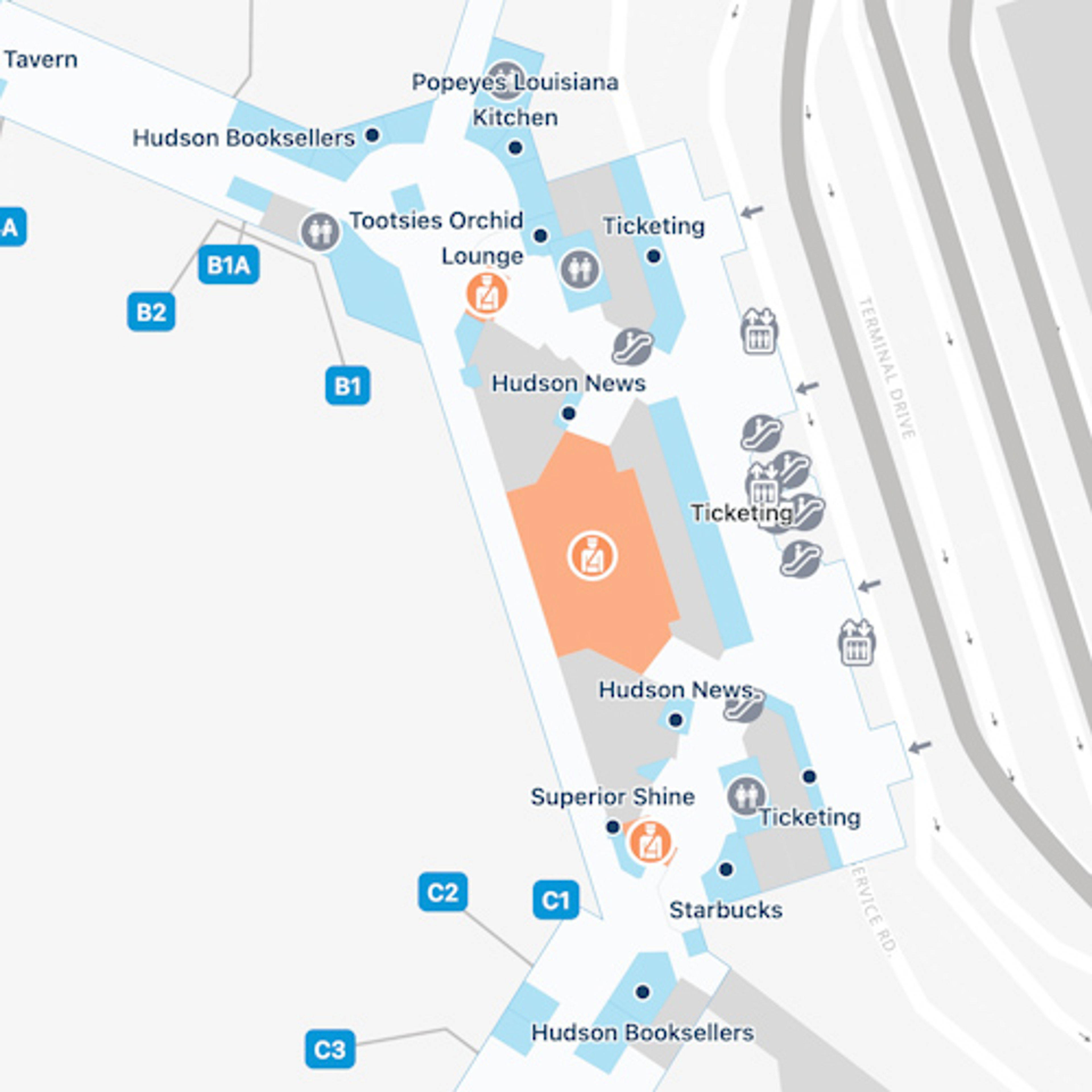 Nashville Airport Map BNA Terminal Guide   Nashville BNA Main Terminal 