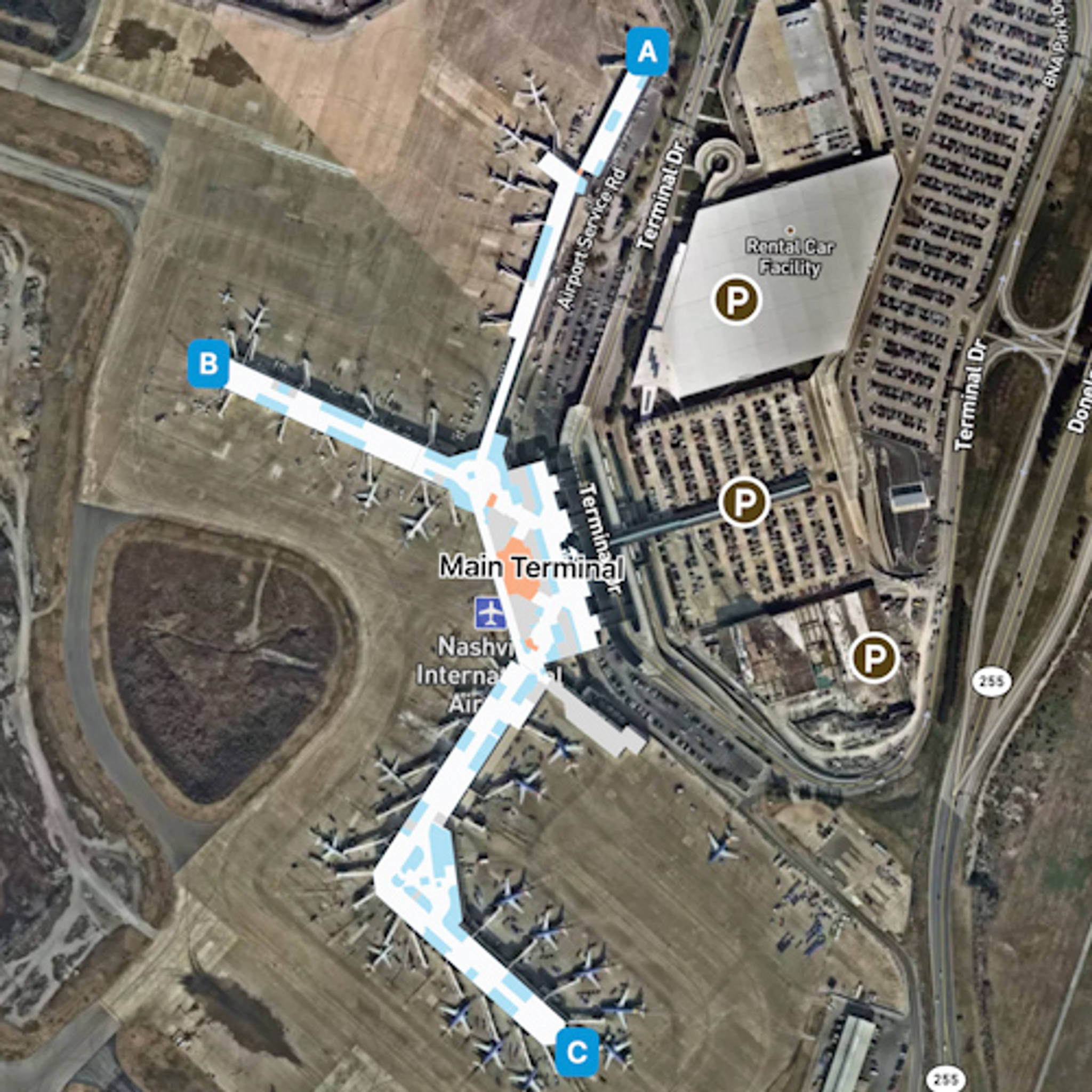 Nashville Airport Map BNA Terminal Guide