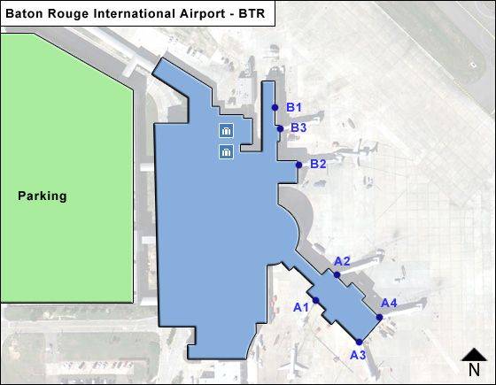 Baton Rouge Airport Map | BTR Terminal Guide