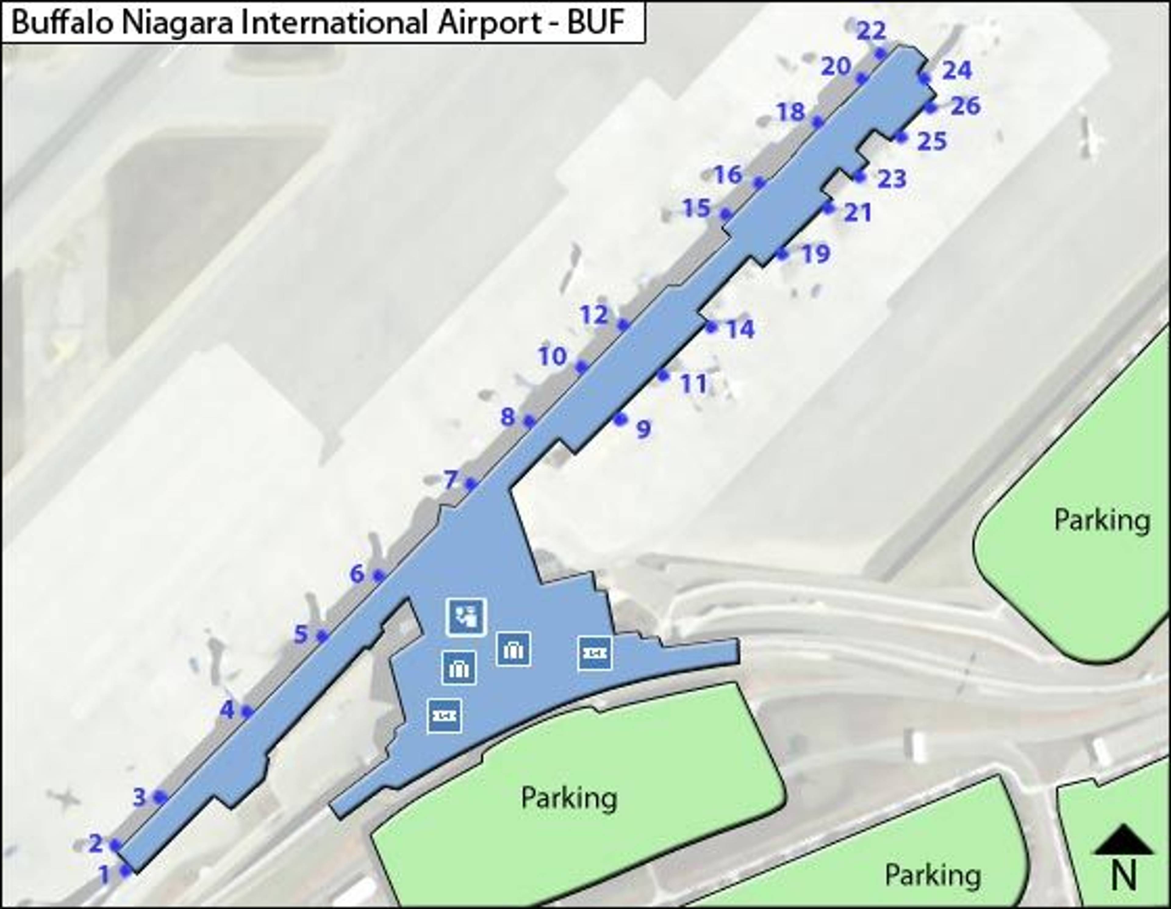 Buffalo Airport Overview Map