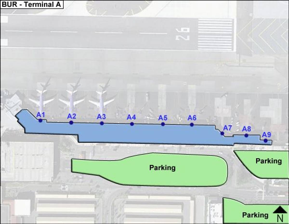 Hollywood Burbank Airport BUR Terminal B Map