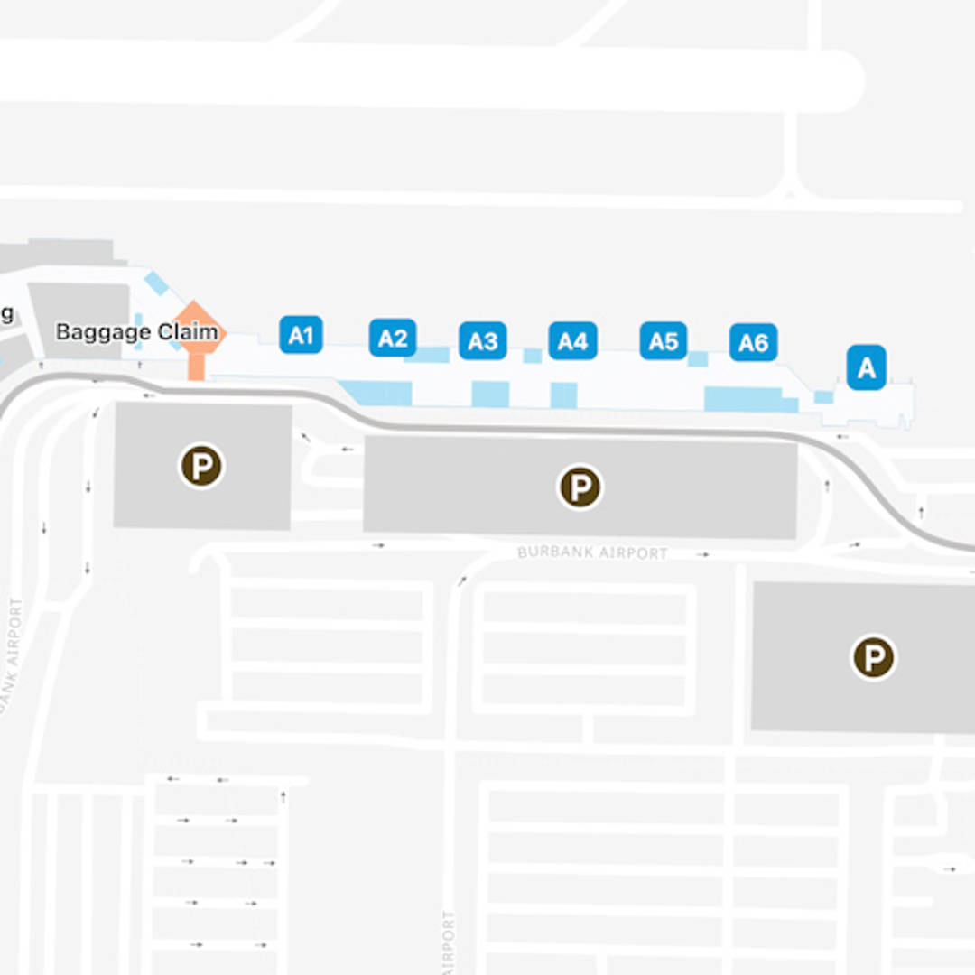 Hollywood Burbank Airport Map  BUR Terminal Guide