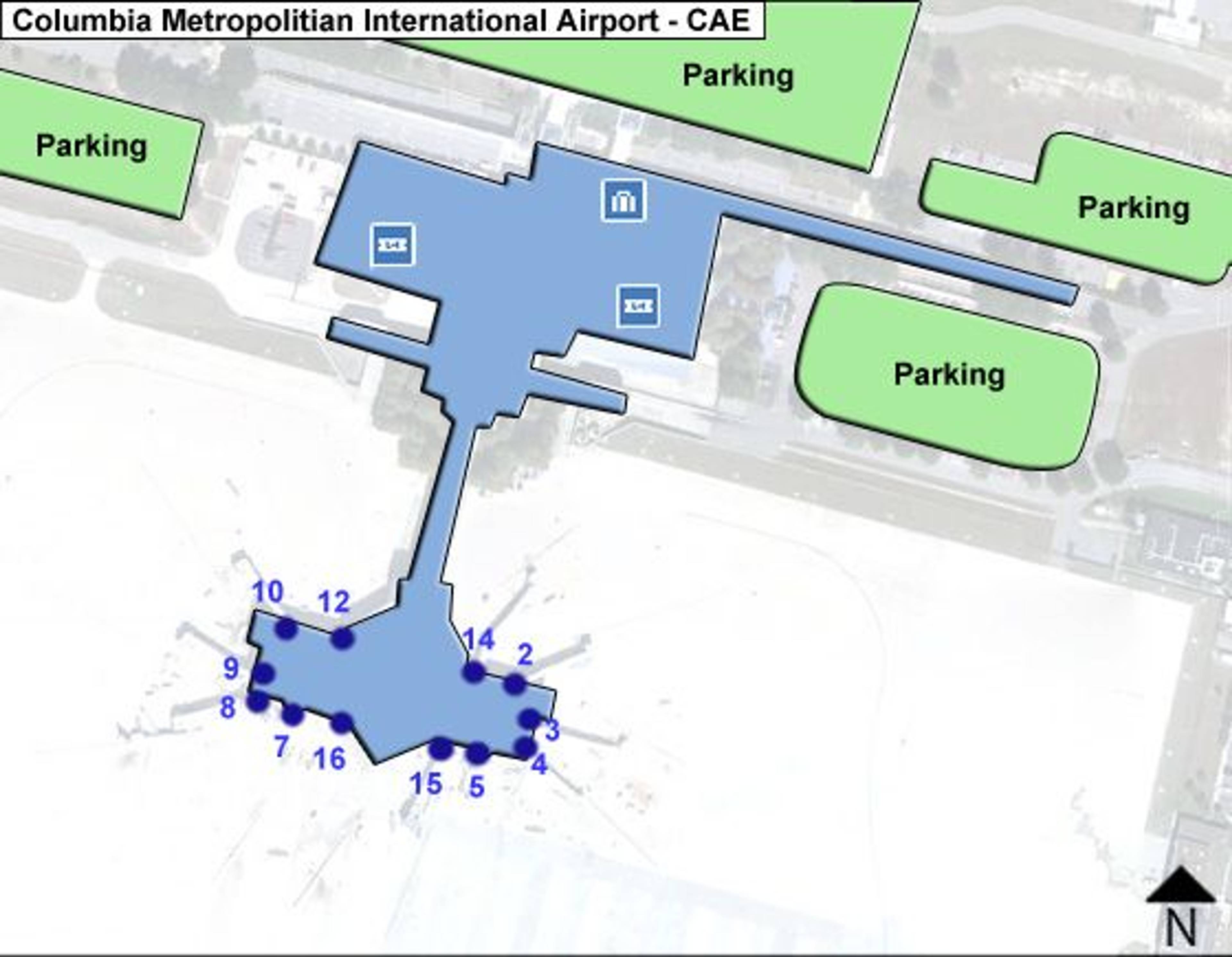 Columbia Airport Overview Map