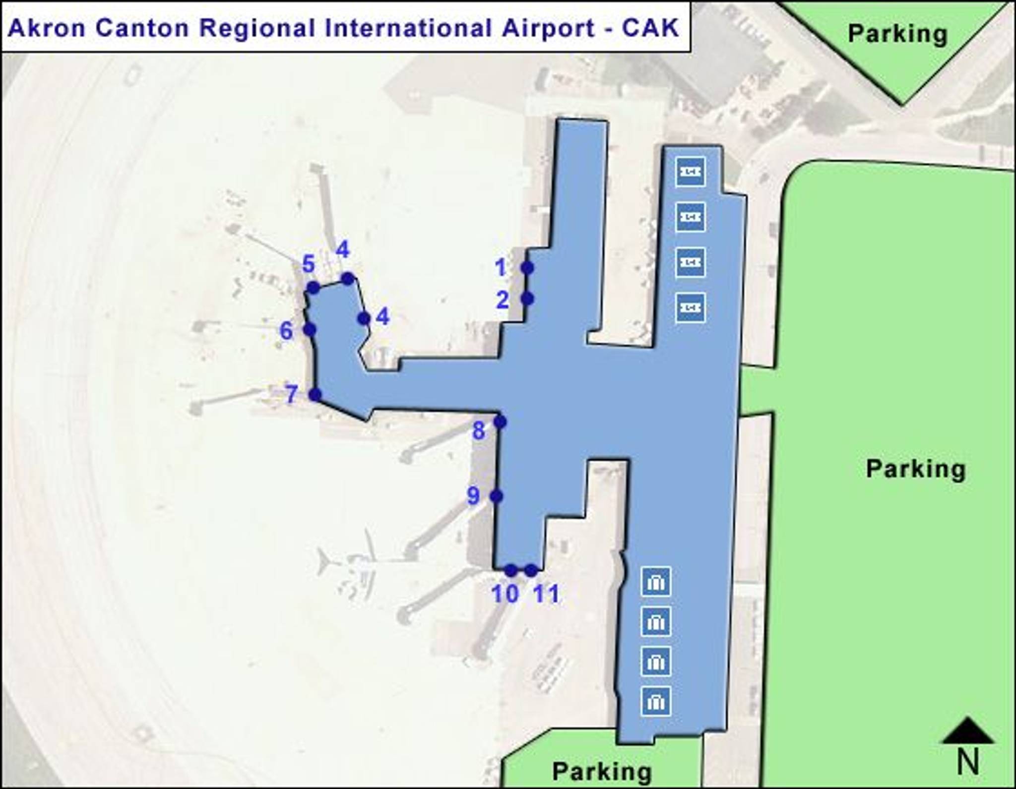 Akron Canton Regional Airport Map CAK Terminal Guide