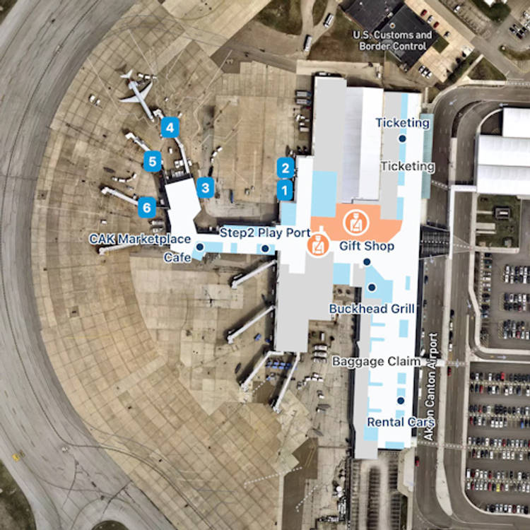 Akron Canton Regional Airport Map | CAK Terminal Guide