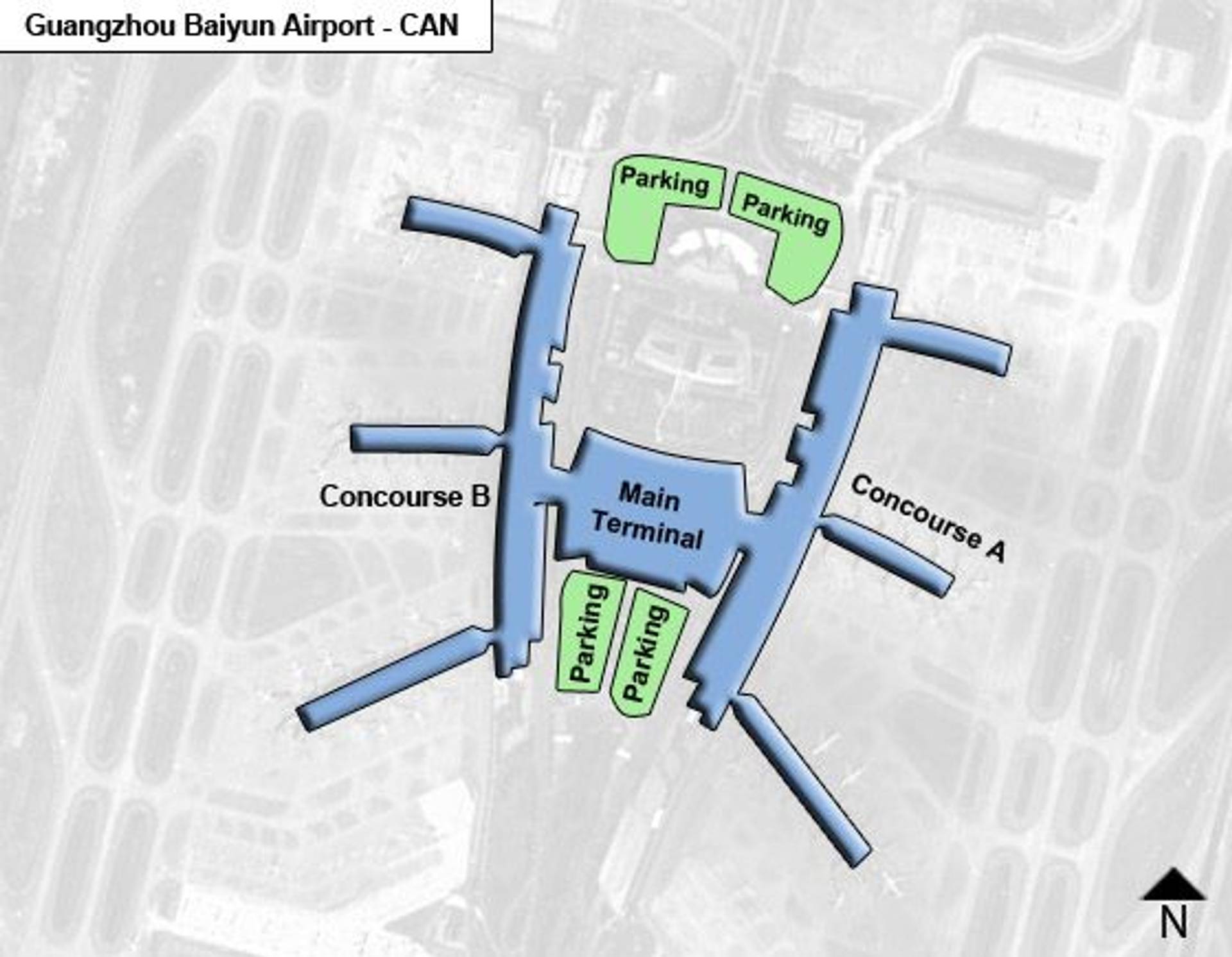 Guangzhou Baiyun Airport CAN Main Terminal Map