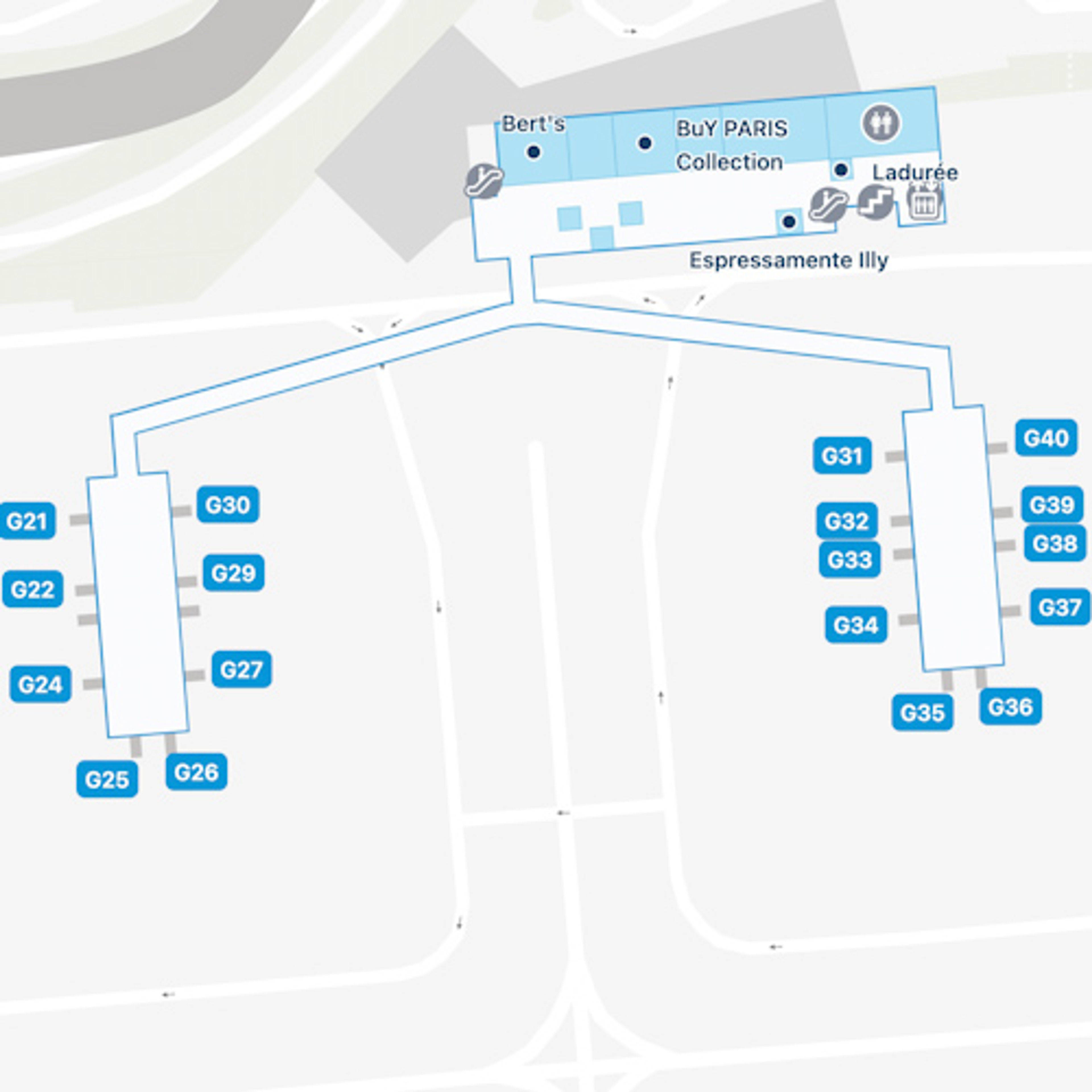 Roissy   Airport Terminal 2G Map