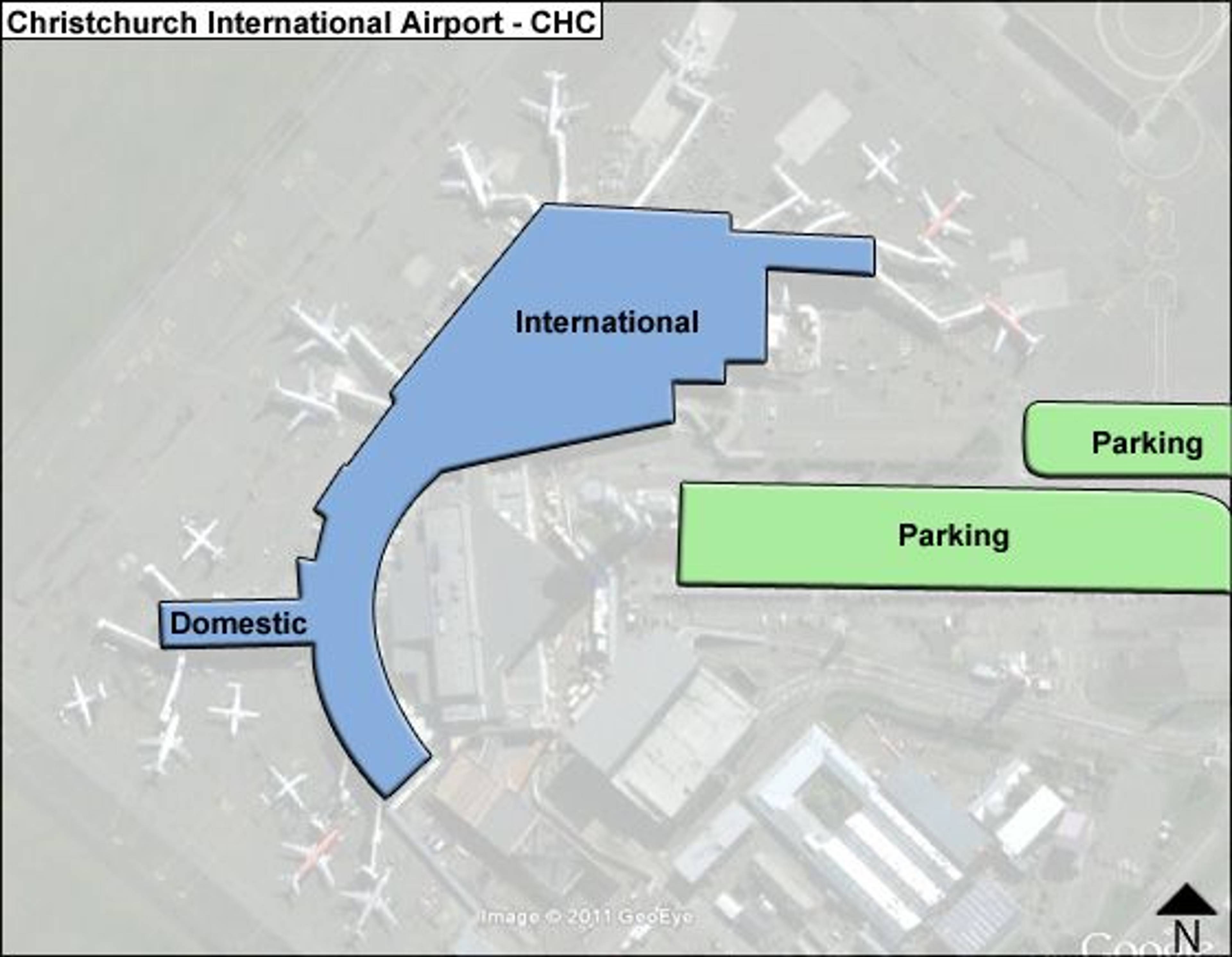 Christchurch Airport Overview Map