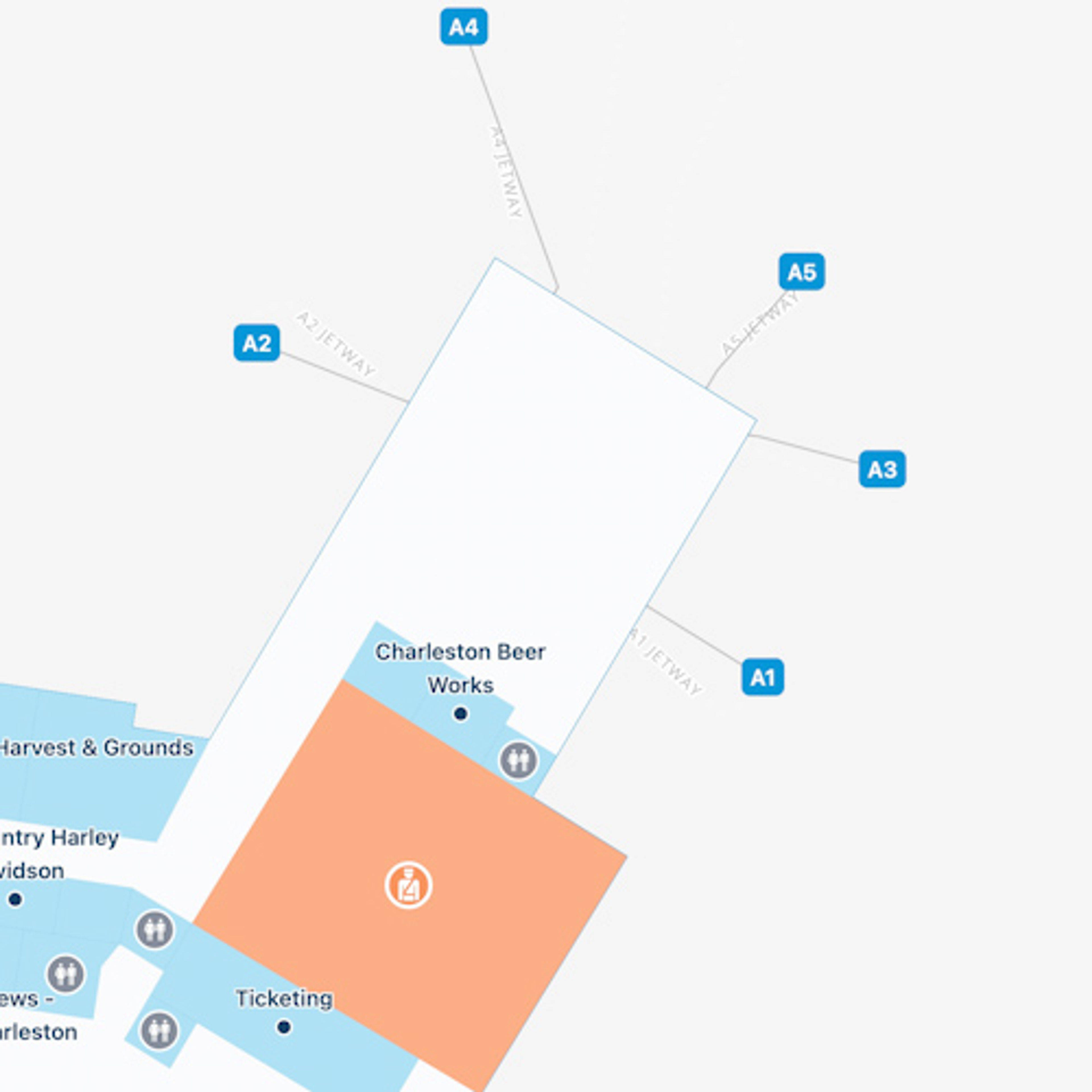 Charleston Airport Concourse A Map