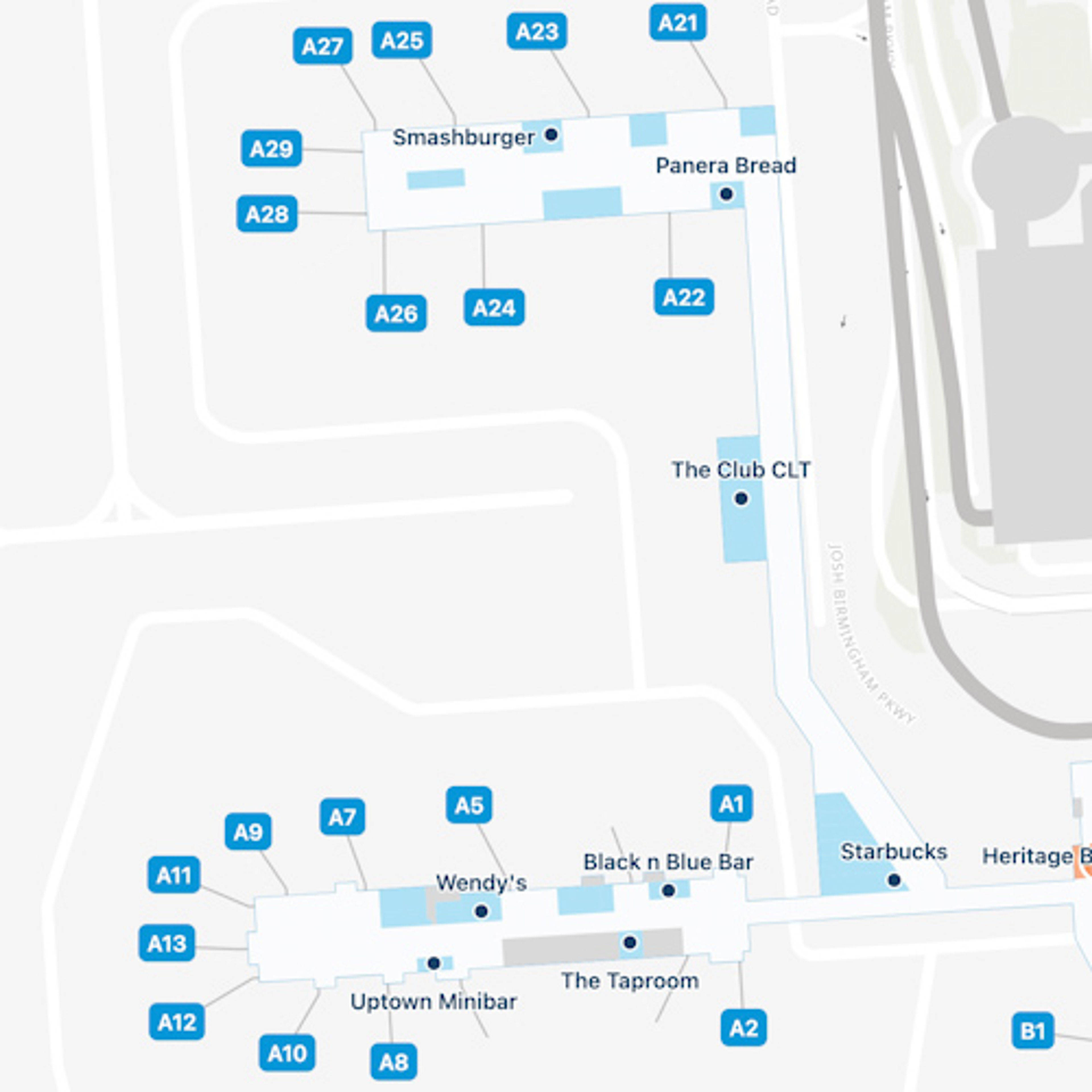Charlotte Airport Concourse A Map