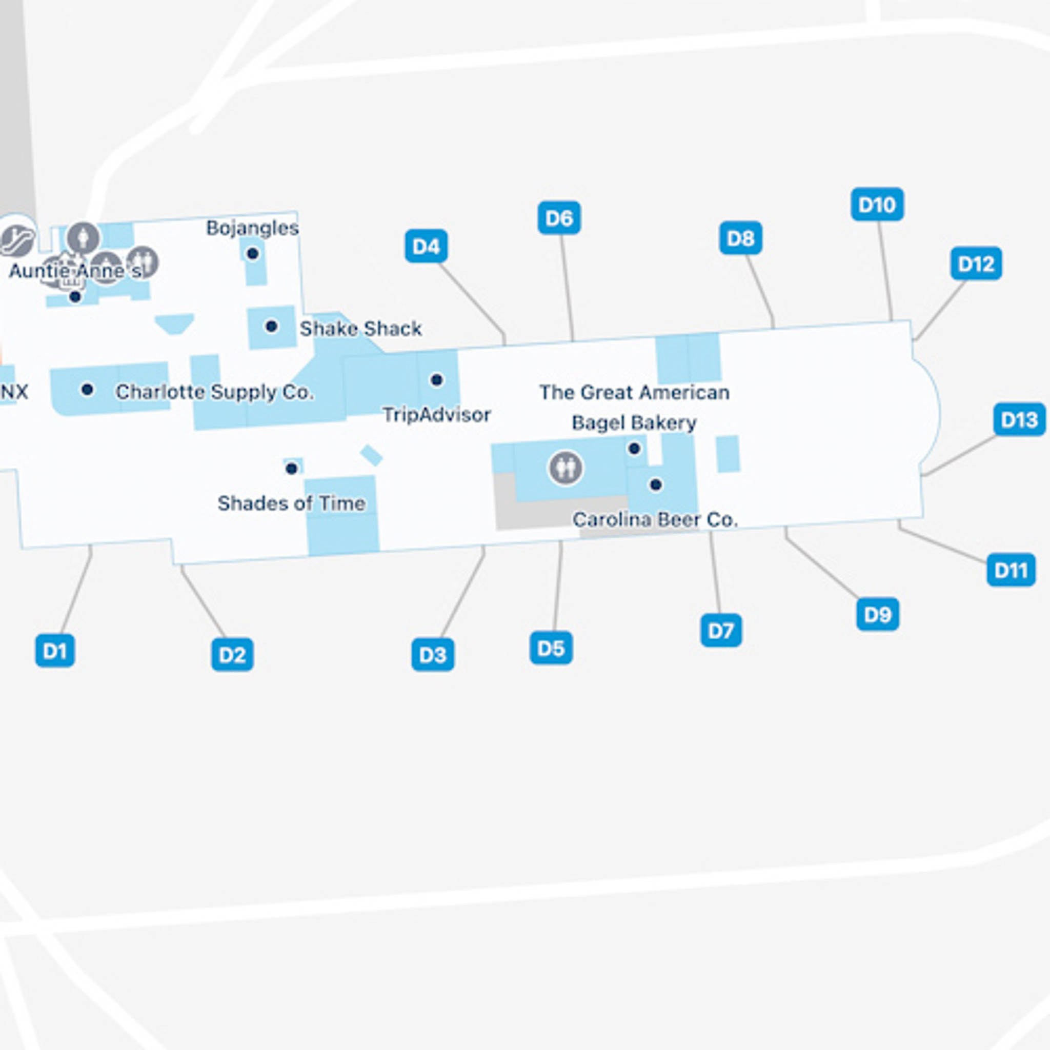 Charlotte Douglas Airport Map  CLT Terminal Guide