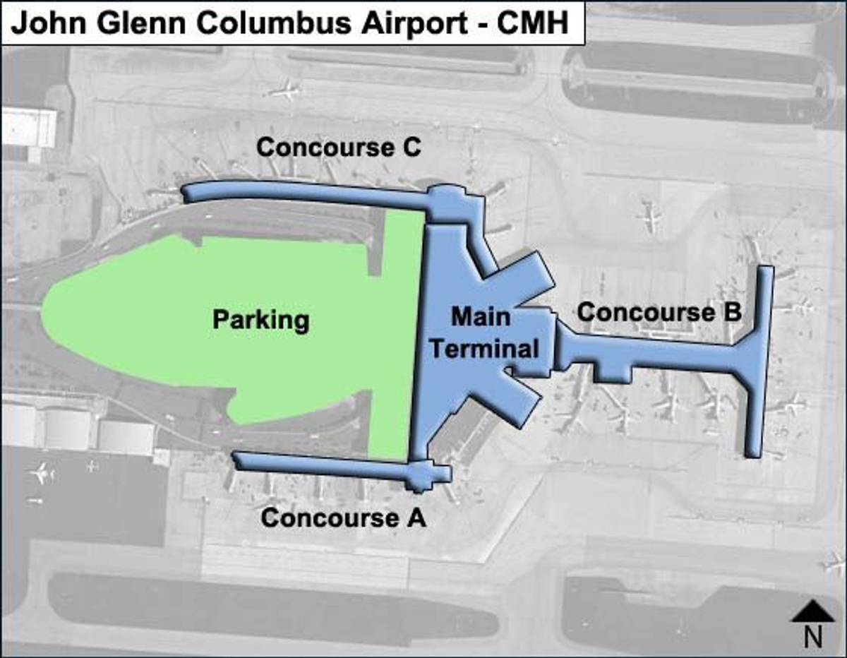 John Glenn Columbus Airport Map CMH Terminal Guide