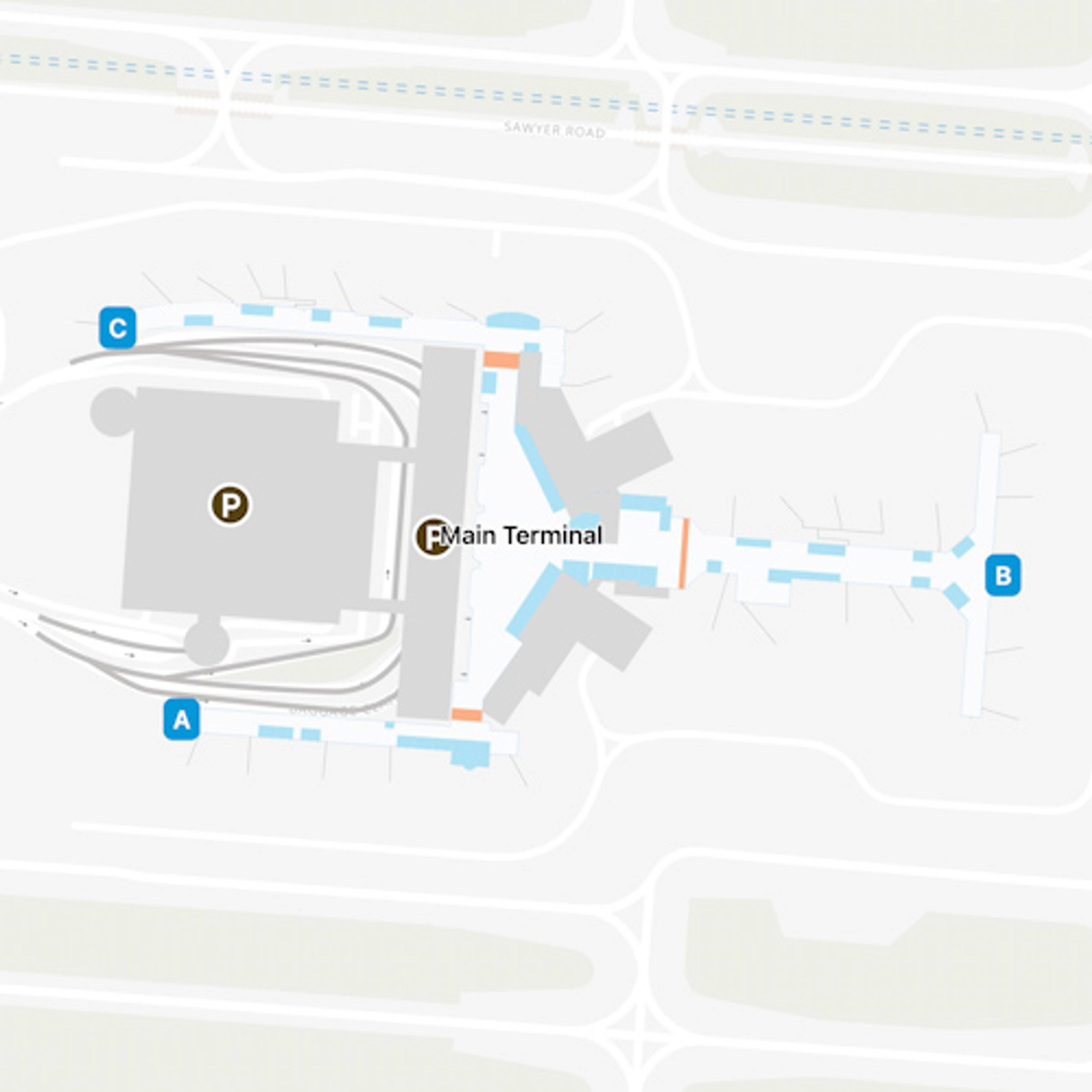 Columbus Airport Main Terminal Map