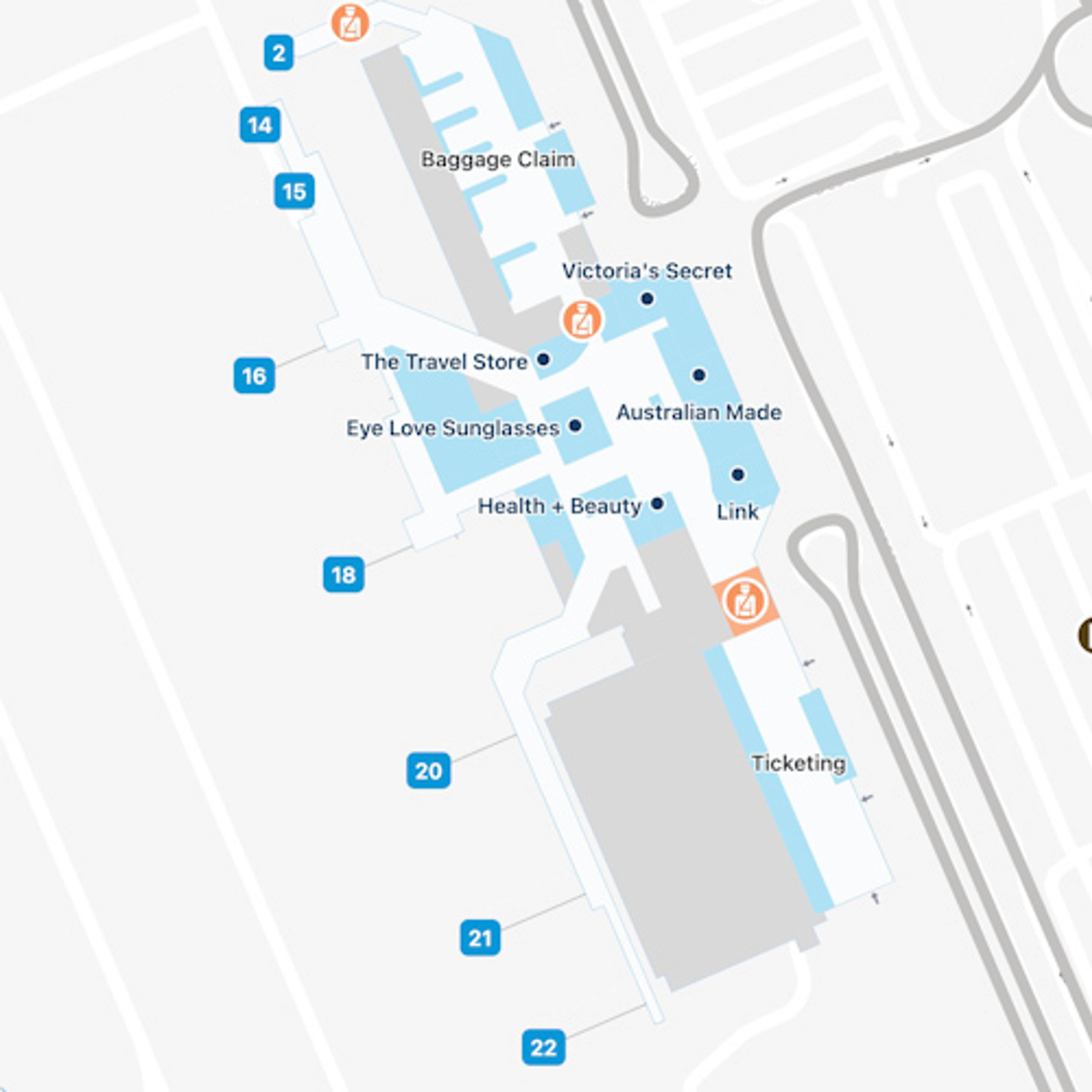 Cairns Airport Map CNS Terminal Guide   Cairns CNS Domestic Area 