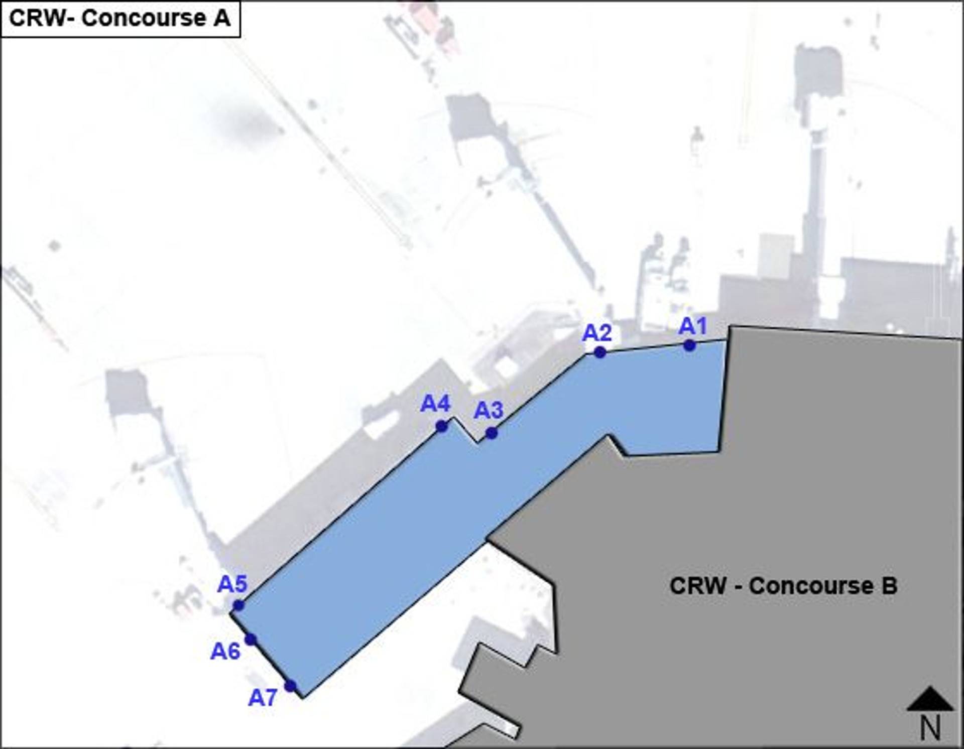 Yeager Airport Map CRW Terminal Guide
