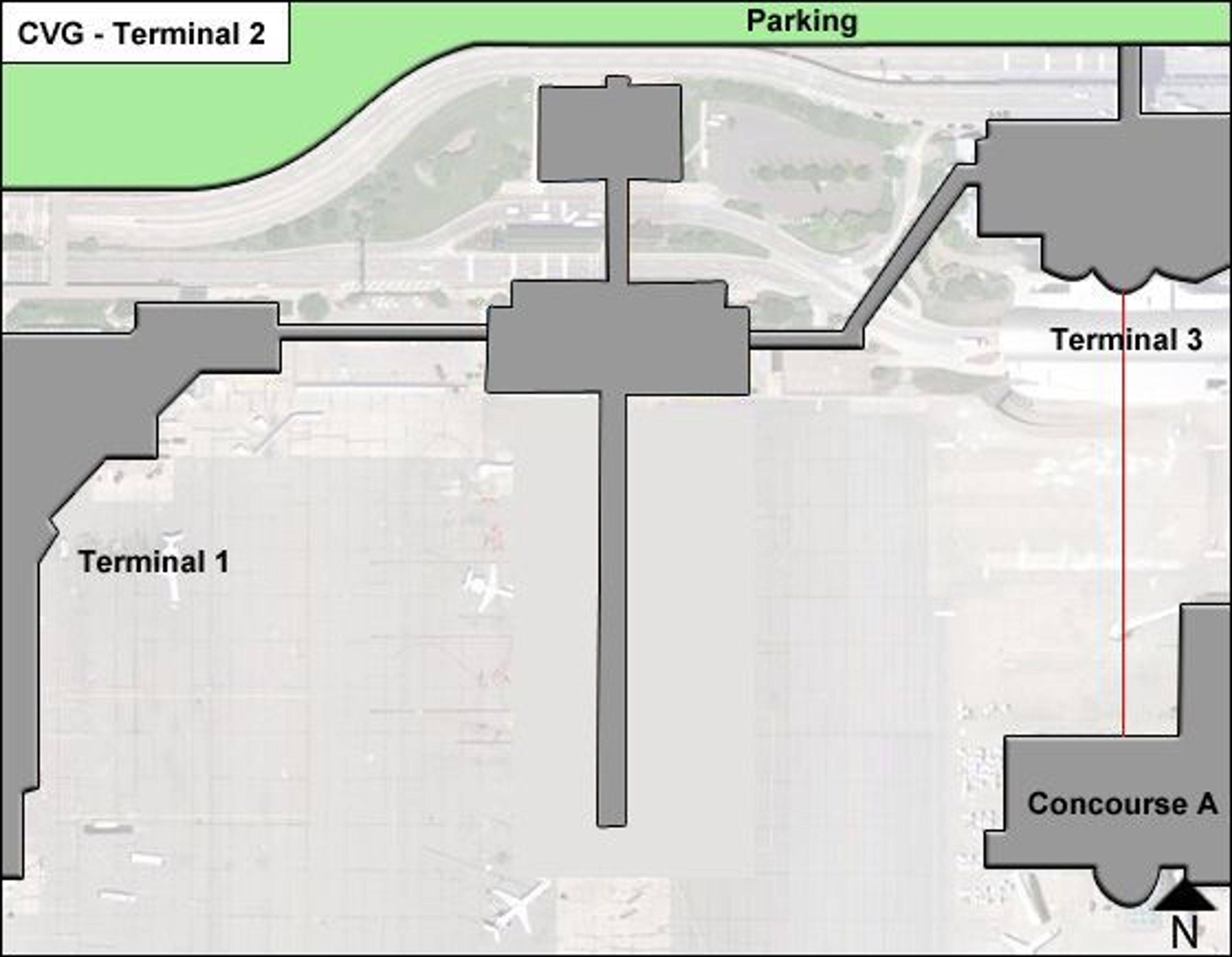 Cincinnati N Kentucky Airport CVG Terminal 2 Map   Cincinnati N Kentucky CVG Terminal2 