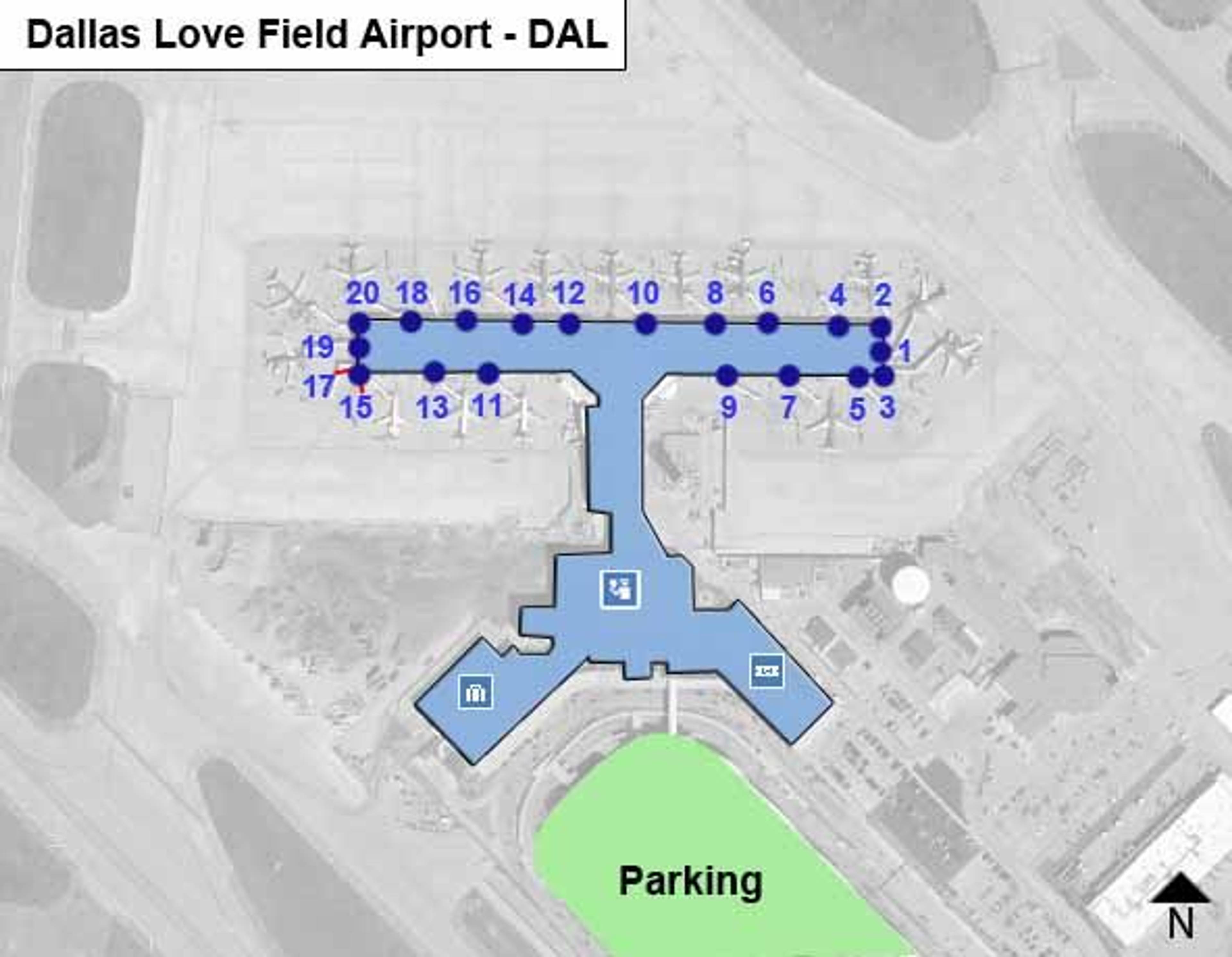 Dallas Airport Overview Map