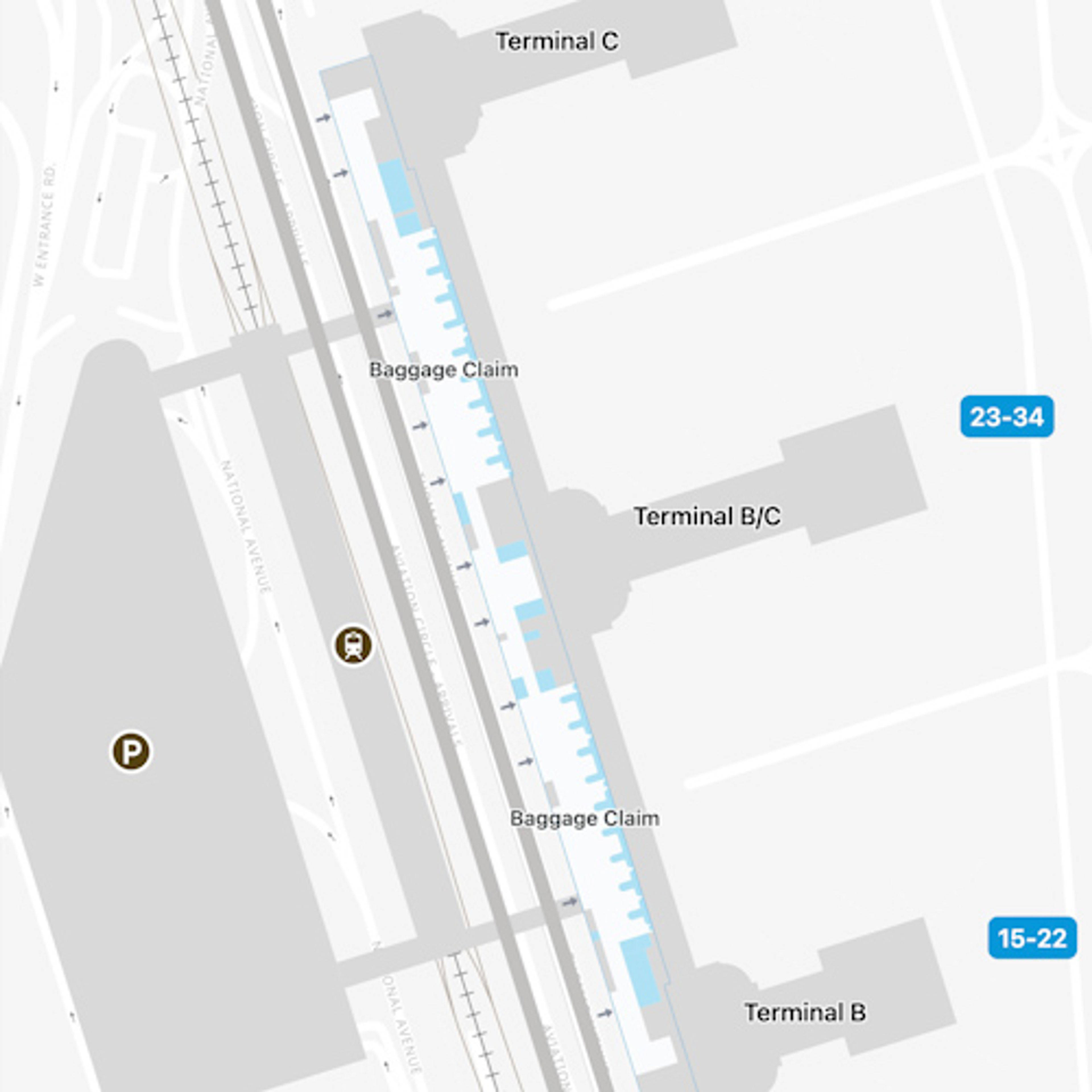 Reagan National Airport Map DCA Terminal Guide   Reagan National DCA Main Terminal 