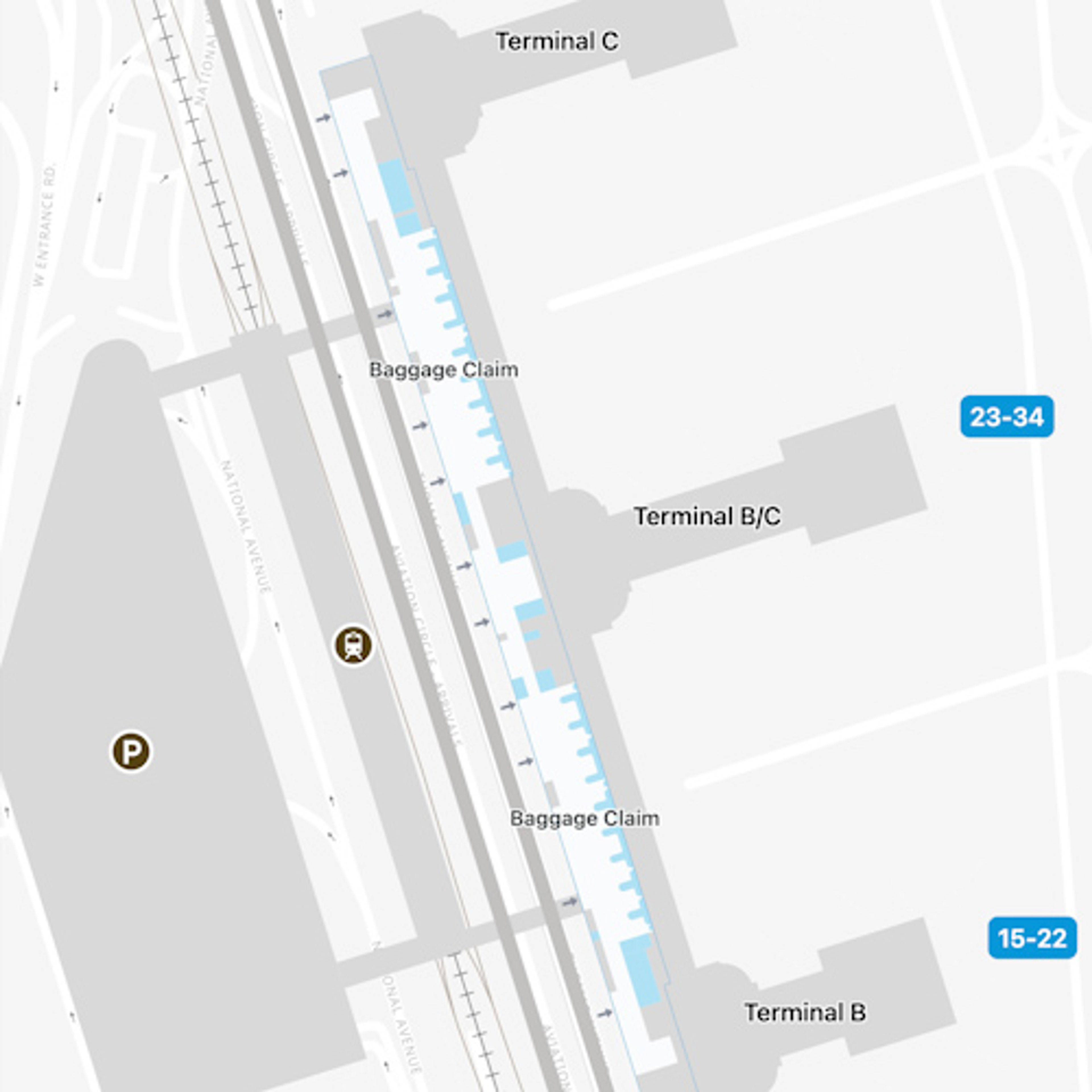 Arlington Airport Main Terminal Map