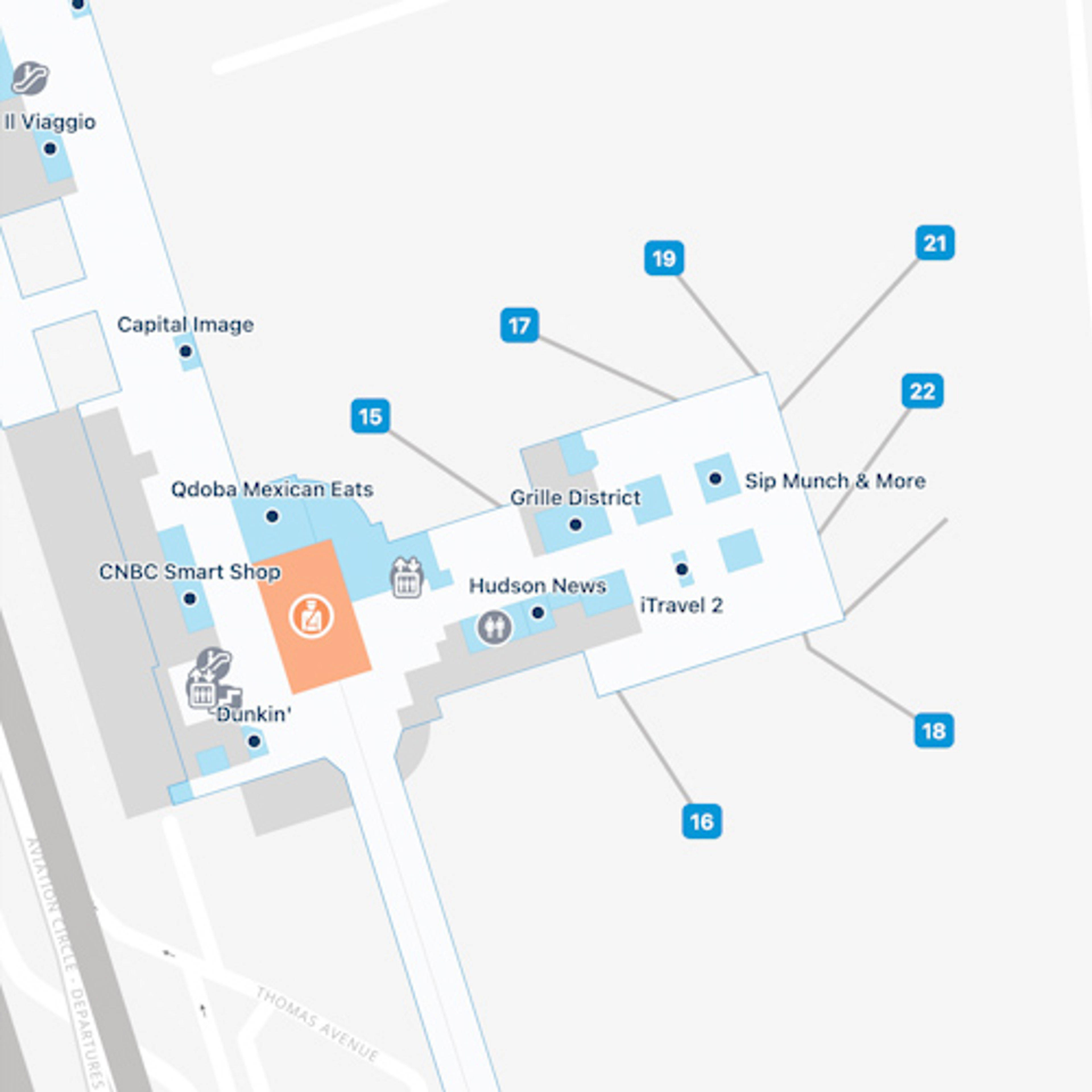 Arlington Airport Terminal B Map