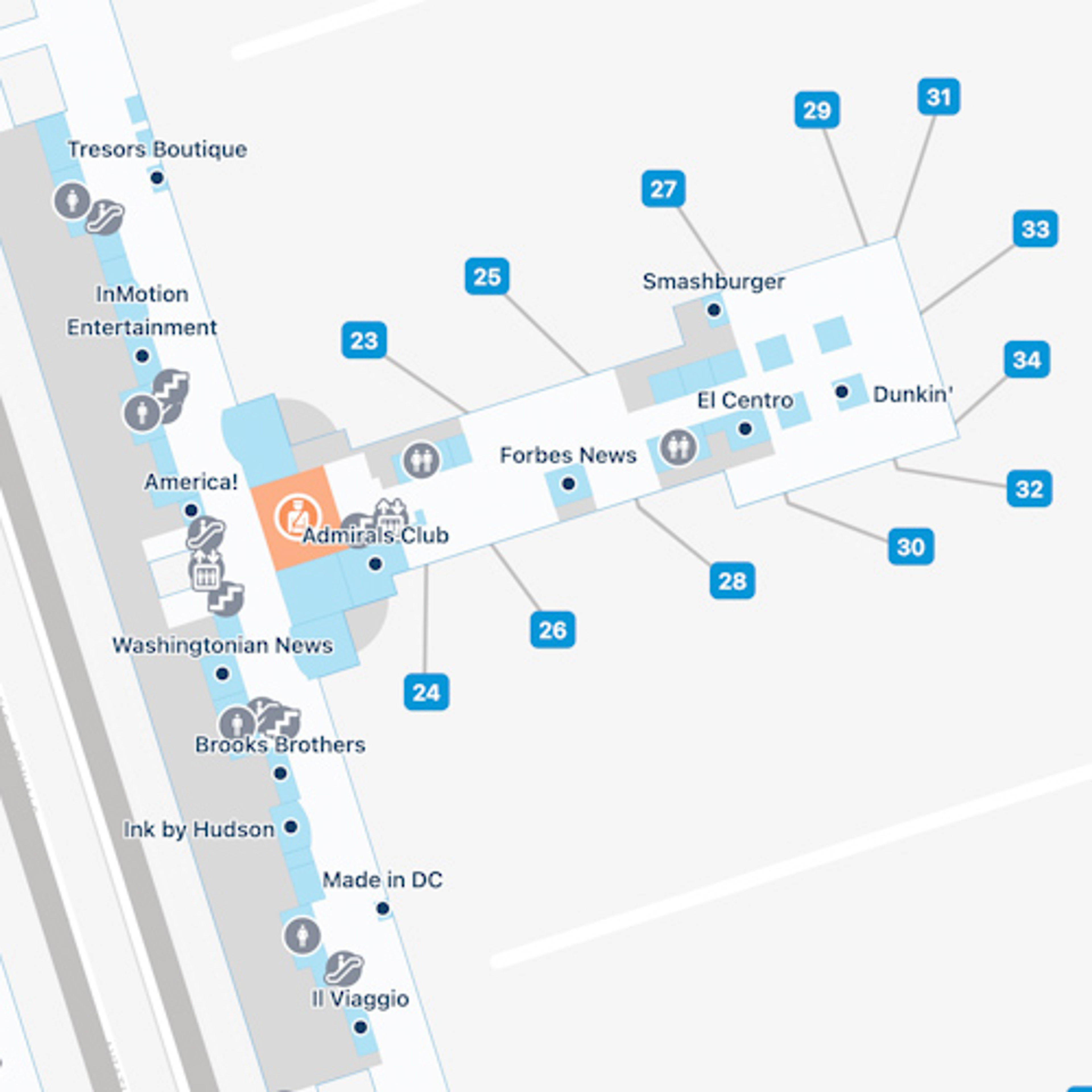 Reagan National Airport Map DCA Terminal Guide   Reagan National DCA Terminal BC 