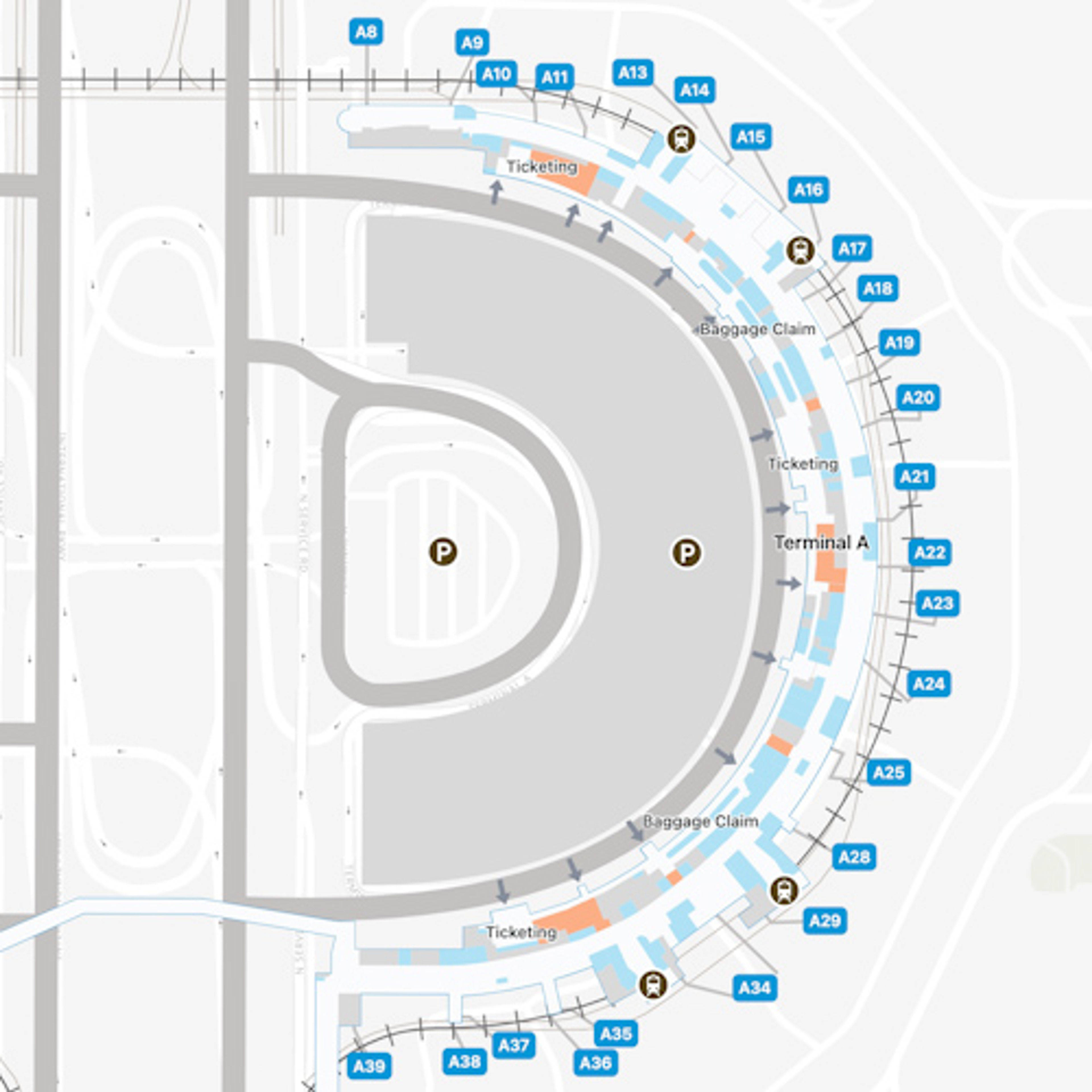 Dallas Fort Worth Airport DFW Terminal B Map