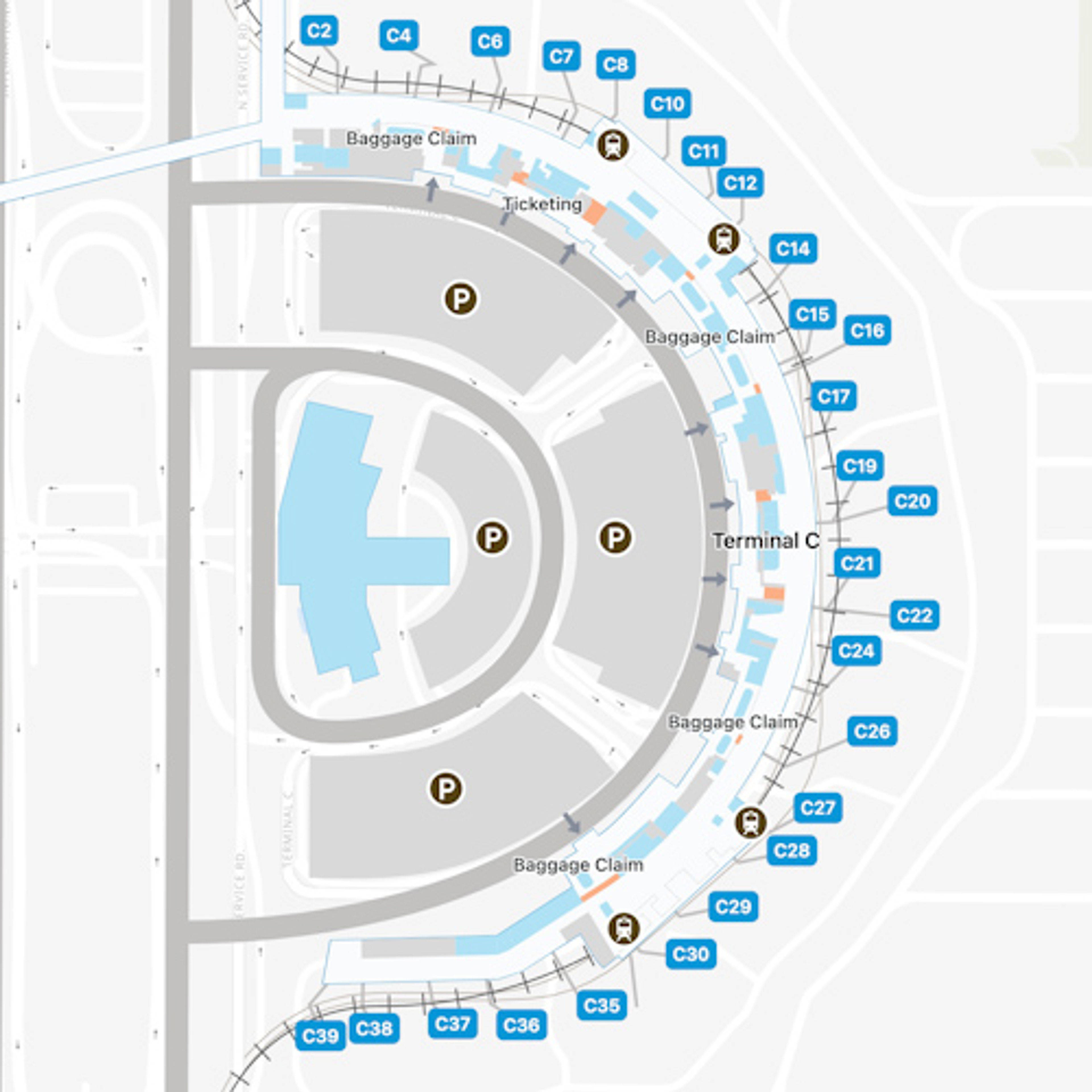 Dallas Fort Worth Airport DFW Terminal C Map   Dallas Fort Worth DFW Terminal C 