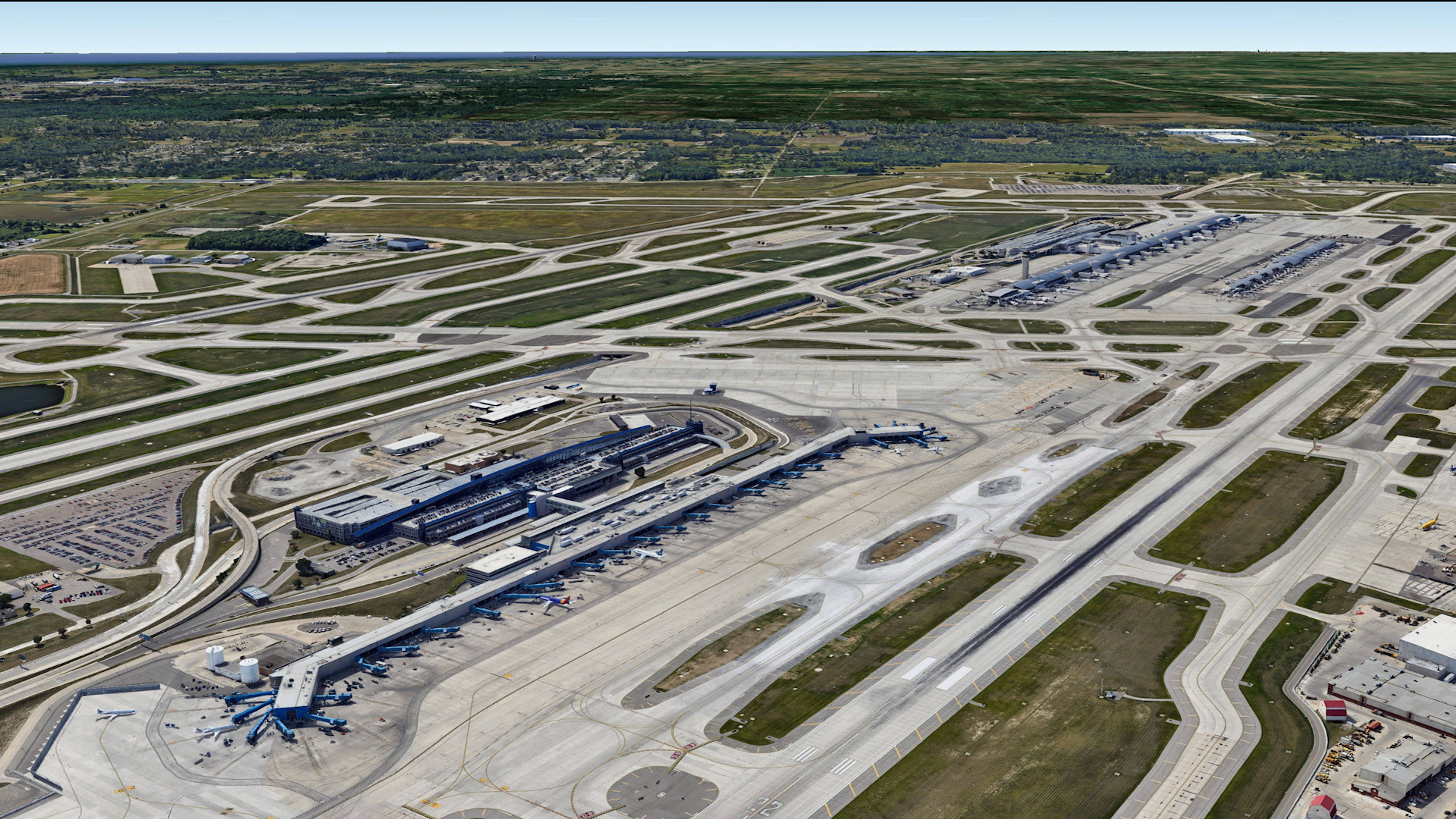 Aerial View of Detroit Metropolitian Airport