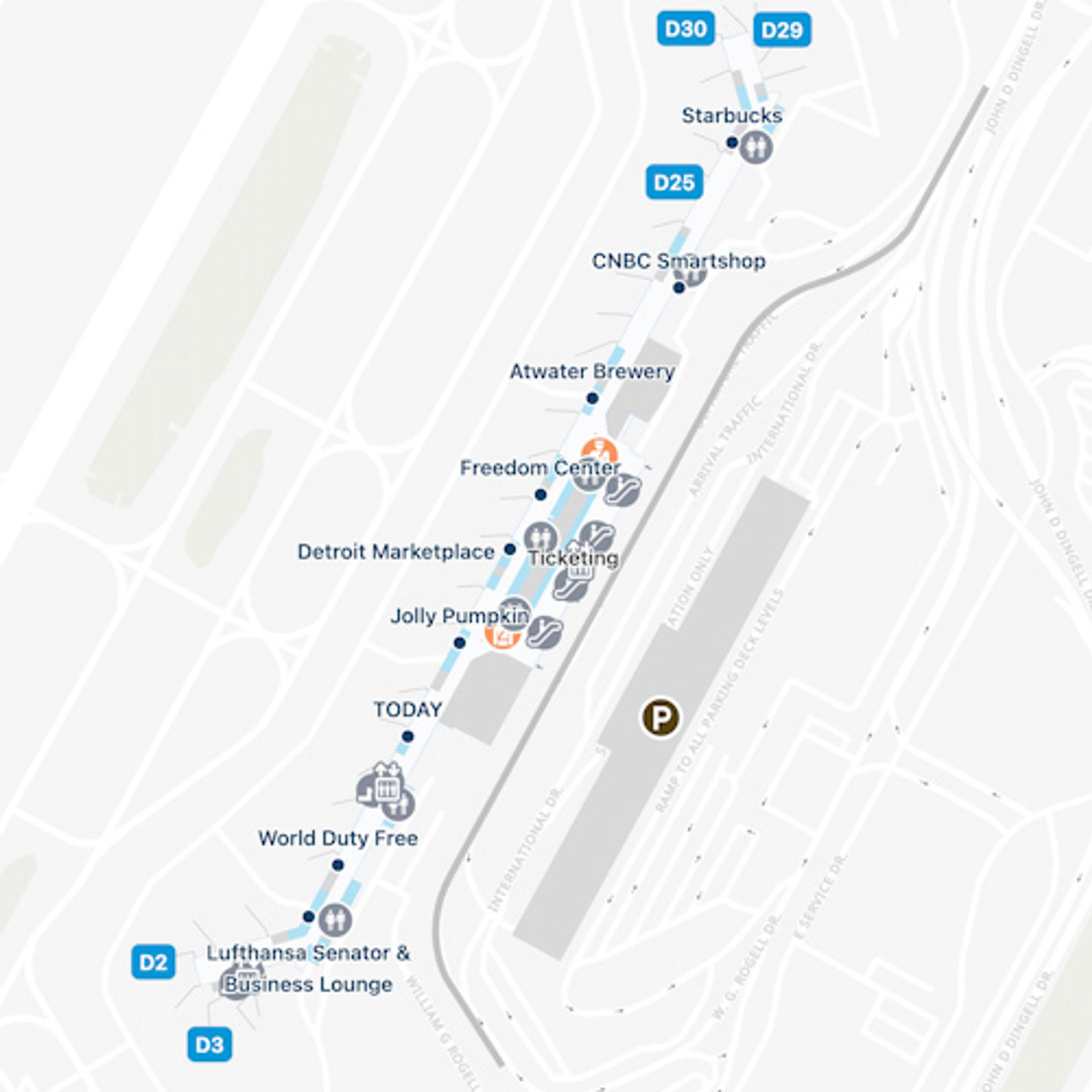 Detroit Metropolitian Airport DTW North Terminal Map   Detroit Metropolitian DTW North Terminal 