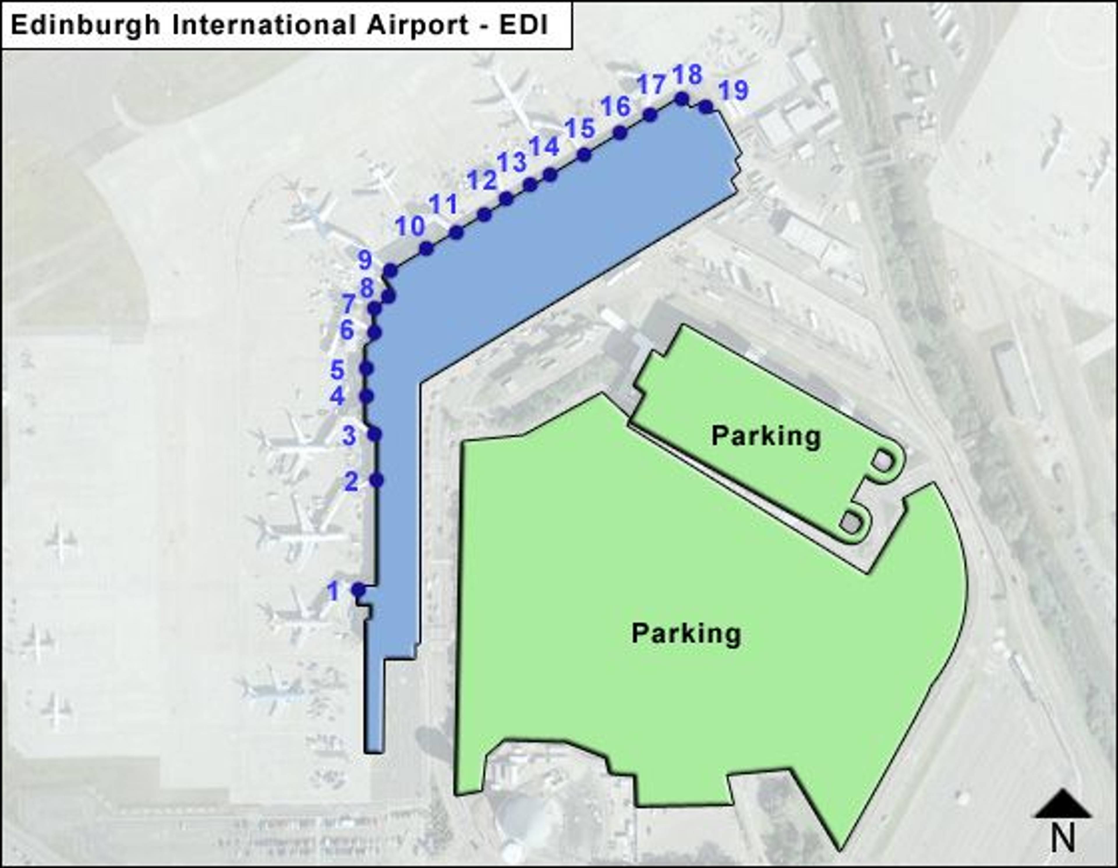 Edinburgh, Scotland Airport Overview Map