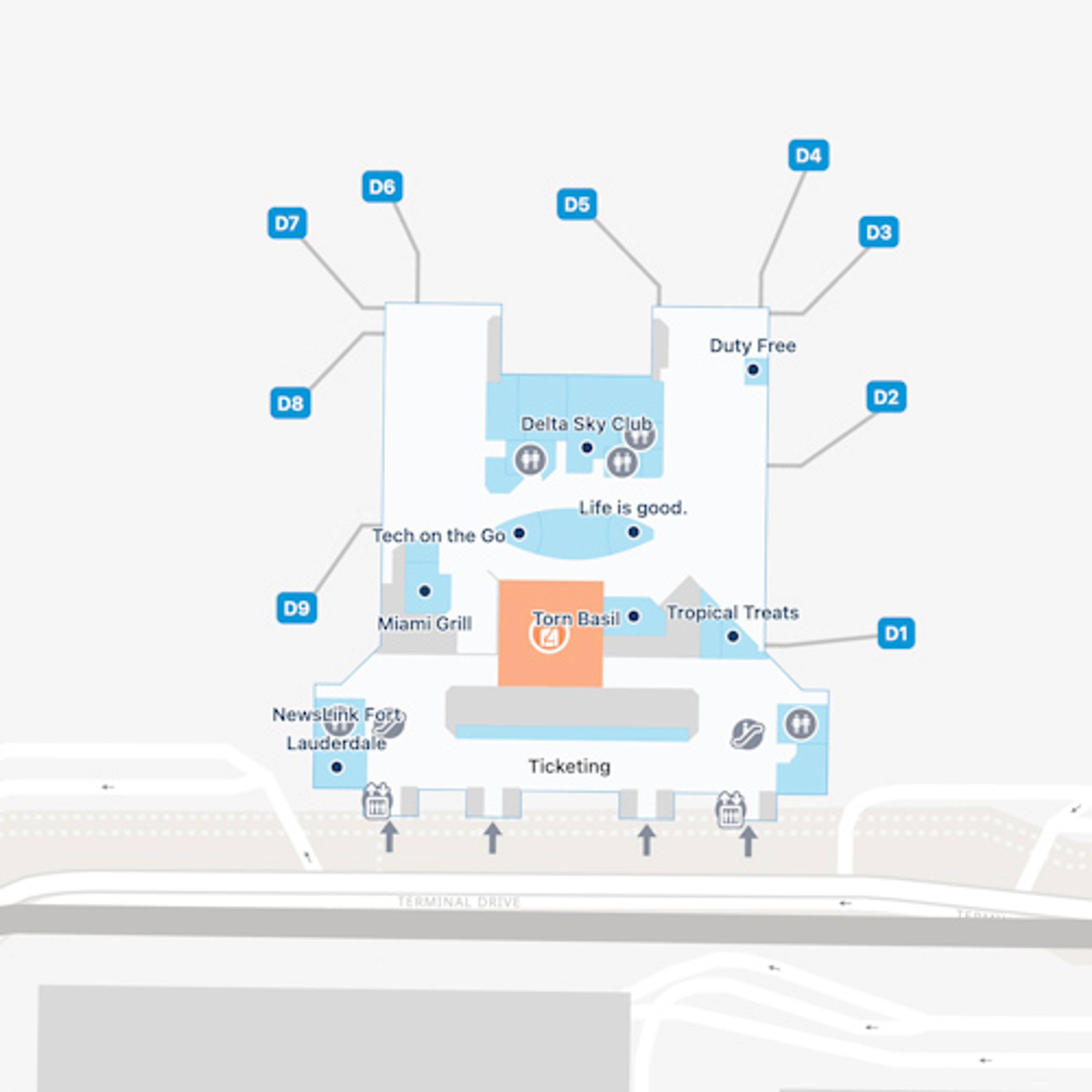 Fort Lauderdale Hollywood Airport FLL Terminal 3 Map