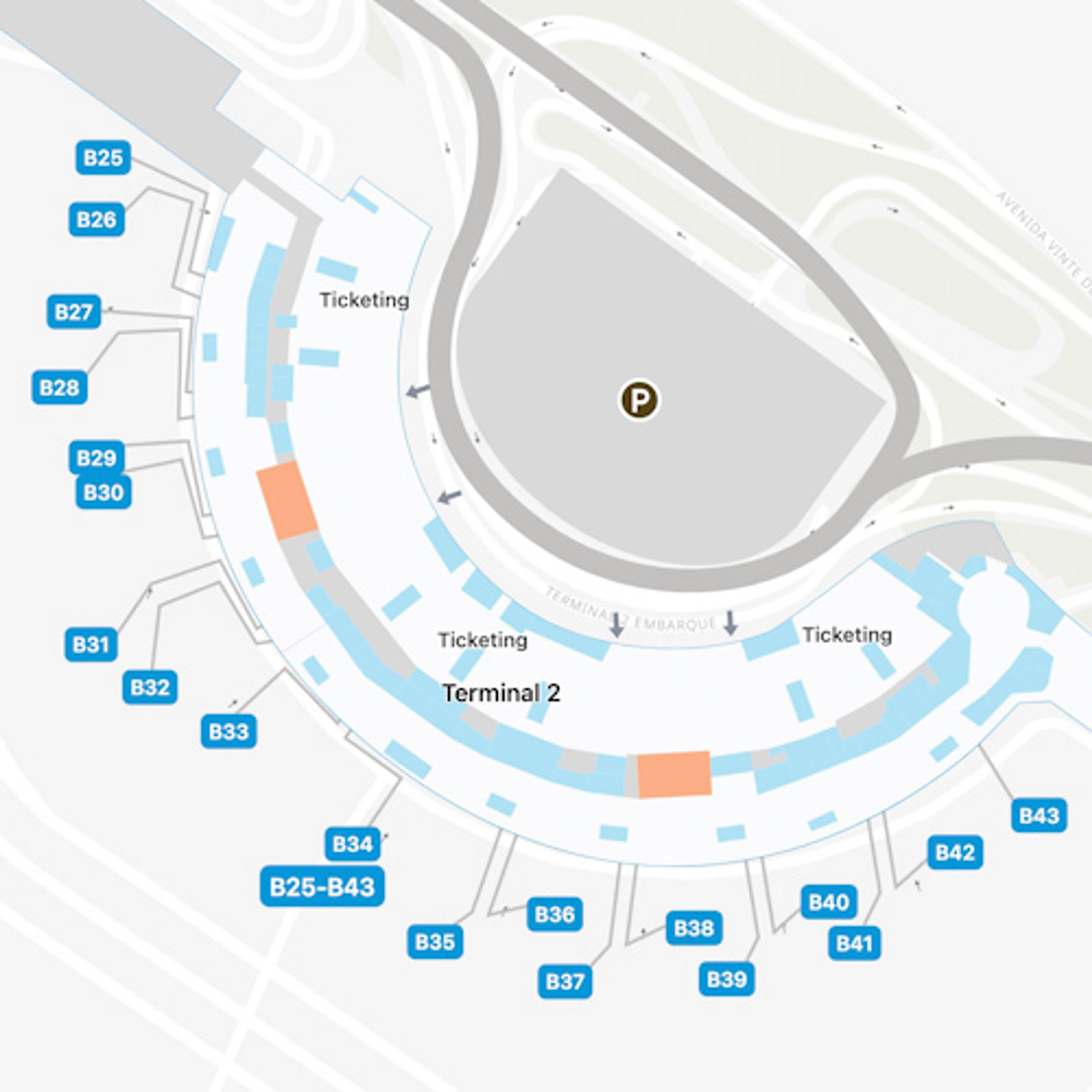 Rio De Janeiro Galeao Airport GIG Terminal 2 Map   Rio De Janeiro Galeao GIG Terminal 2 