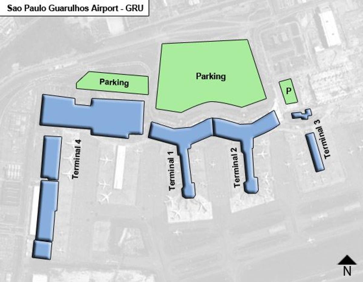 Sao Paulo Guarulhos Airport Map GRU Terminal Guide