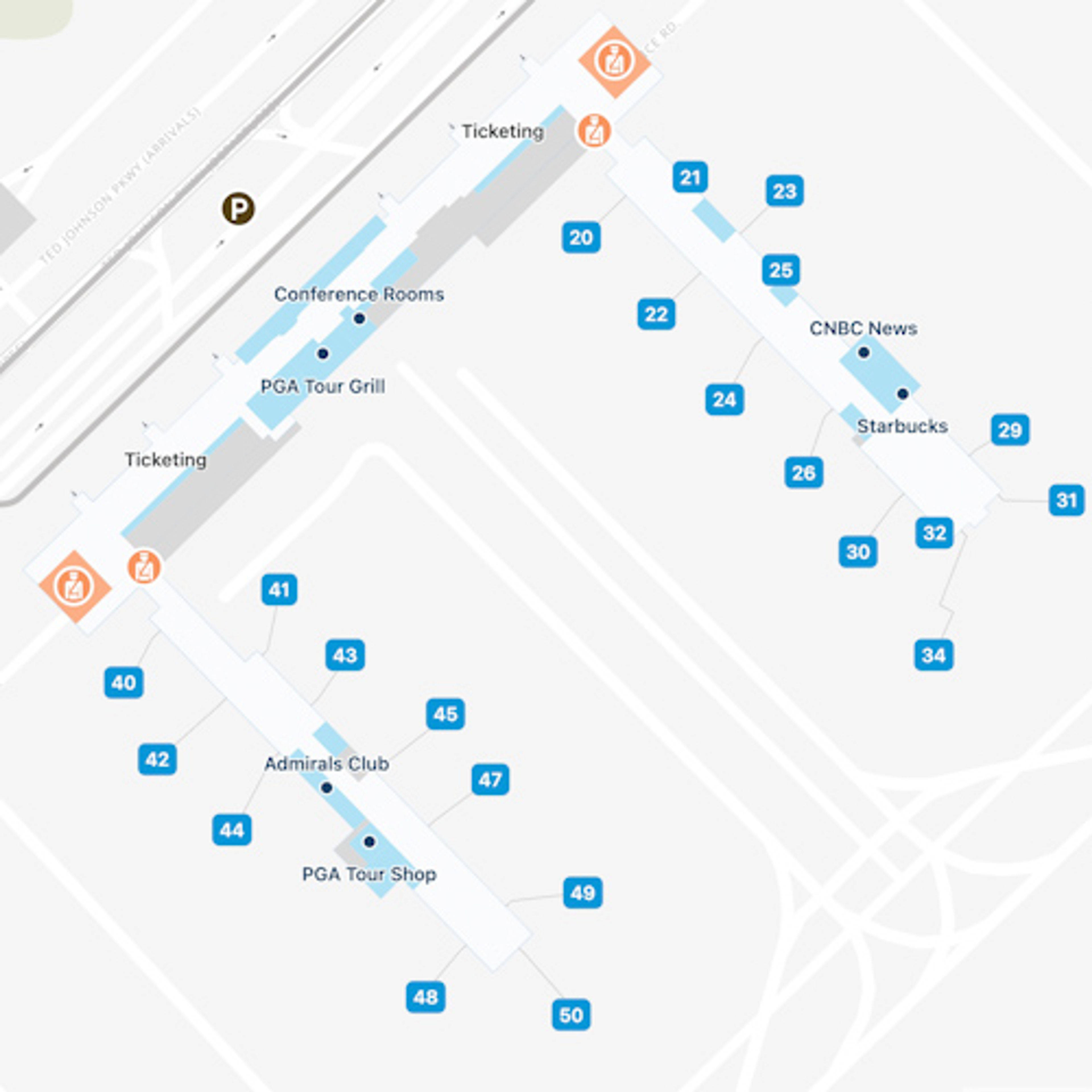 Piedmont Triad Airport Map  GSO Terminal Guide