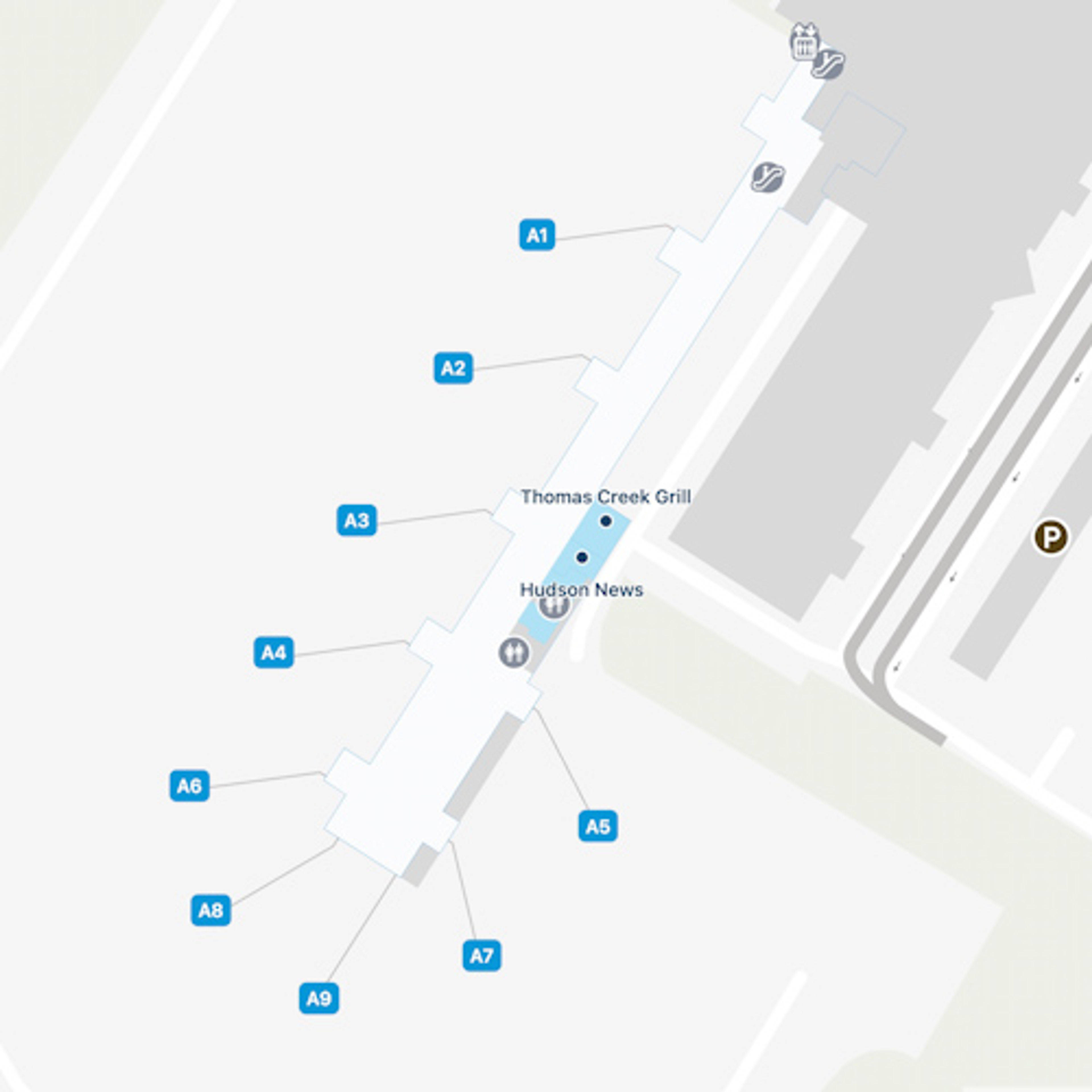 Greenville Spartanburg Airport Map GSP Terminal Guide   Greenville Spartanburg GSP Concourse A 