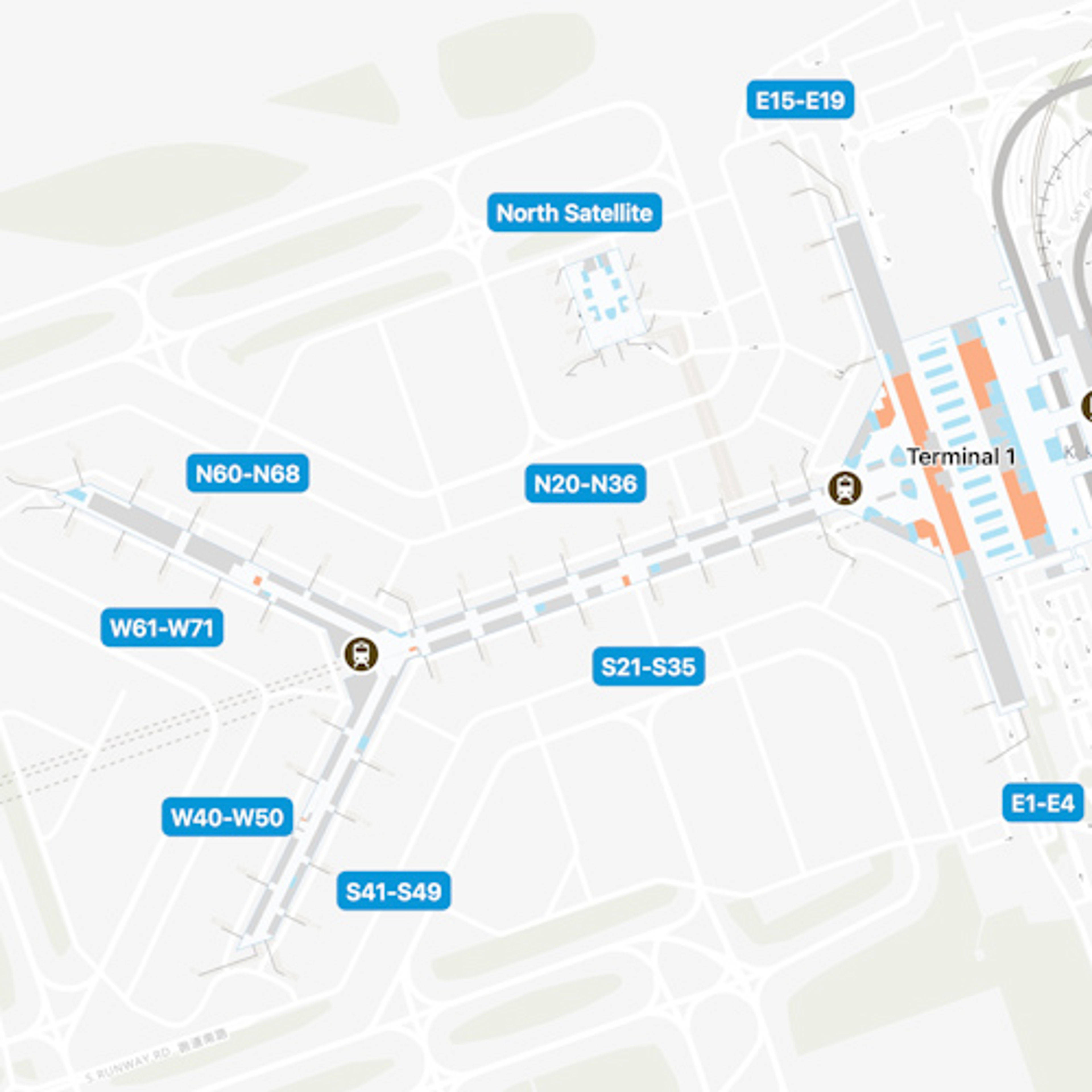 Lantau, Hong Kong Airport Terminal 1 Map