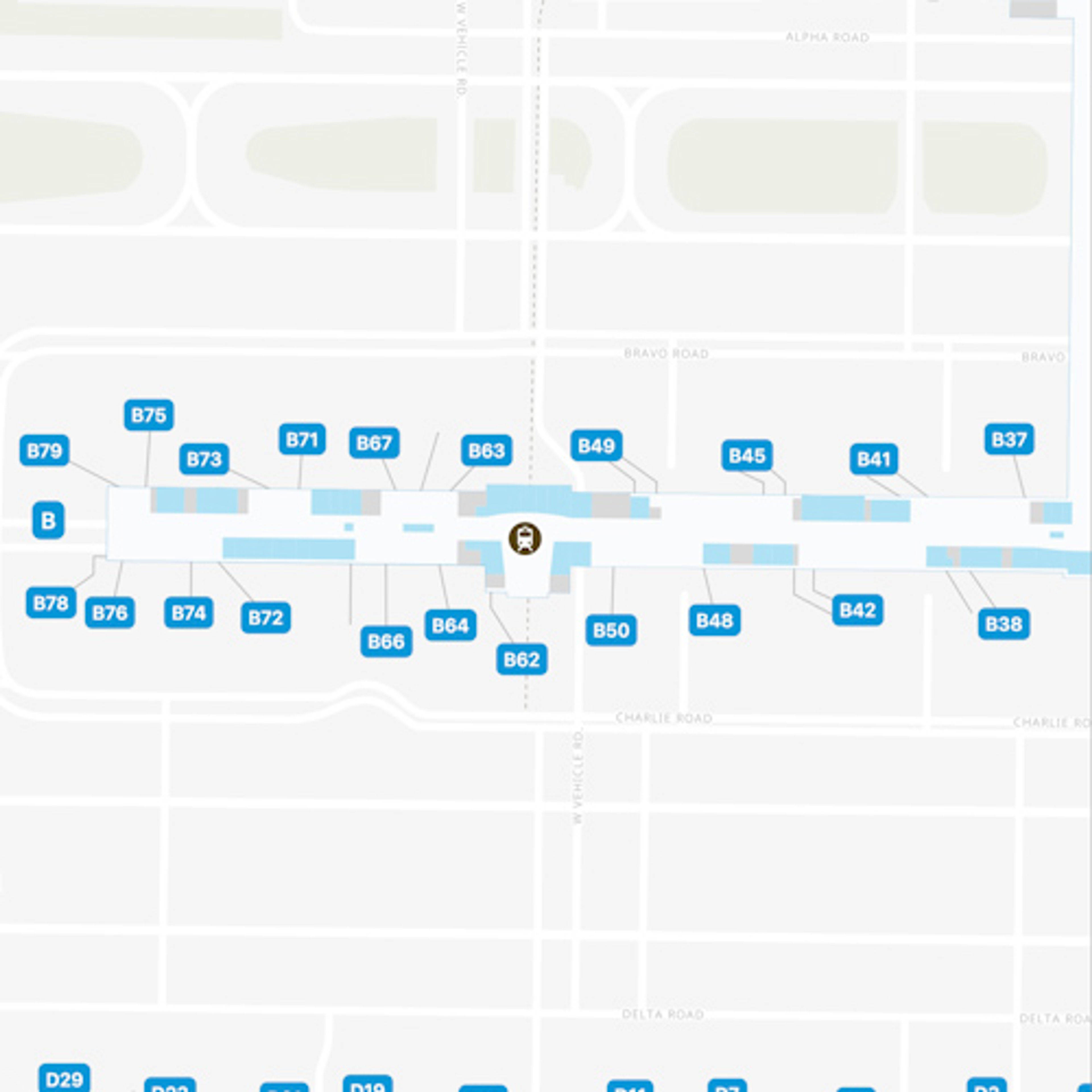 Washington Dulles Airport IAD Concourse B Map