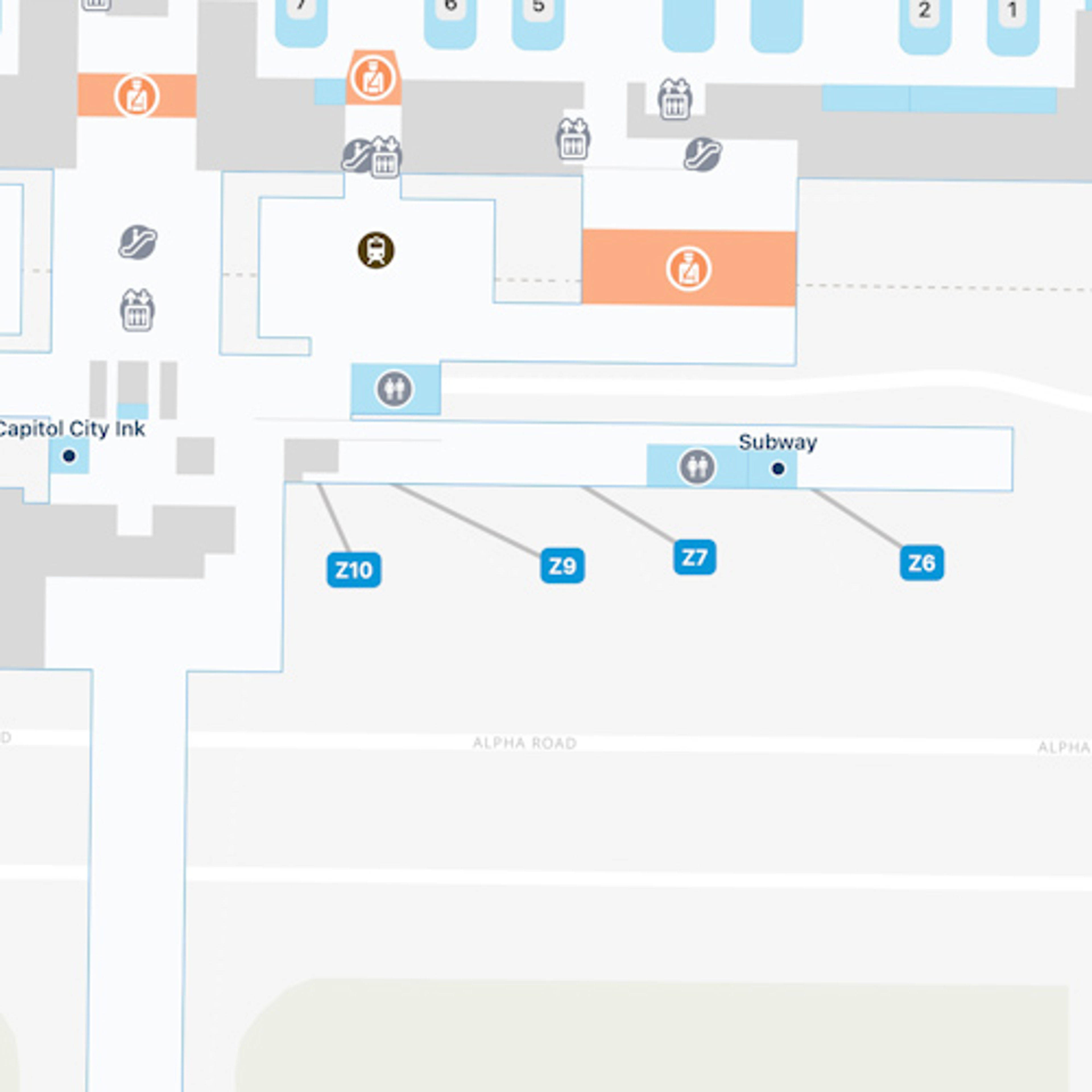 Washington Dulles Airport IAD Concourse B Map