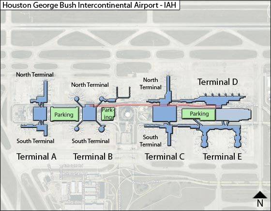 Houston Intercontinental Airport IAH Terminal C Map   Houston IAH Terminal Map 